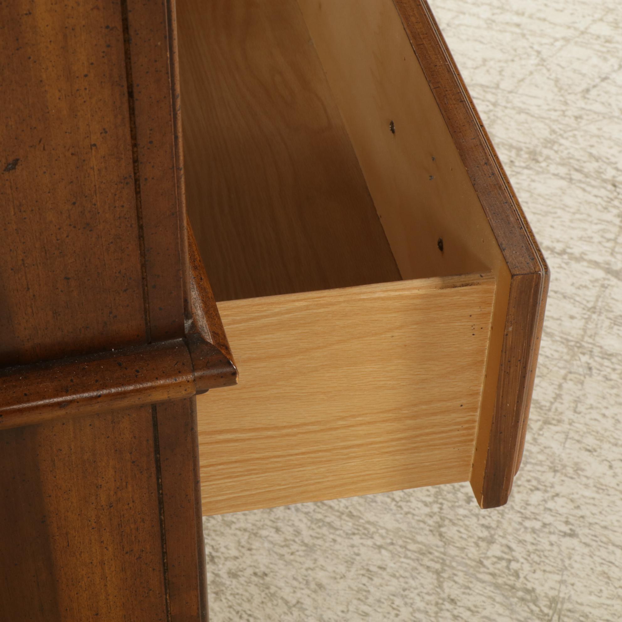 Pine Chest of Drawers with Arched Panel Doors, Late 20th Century