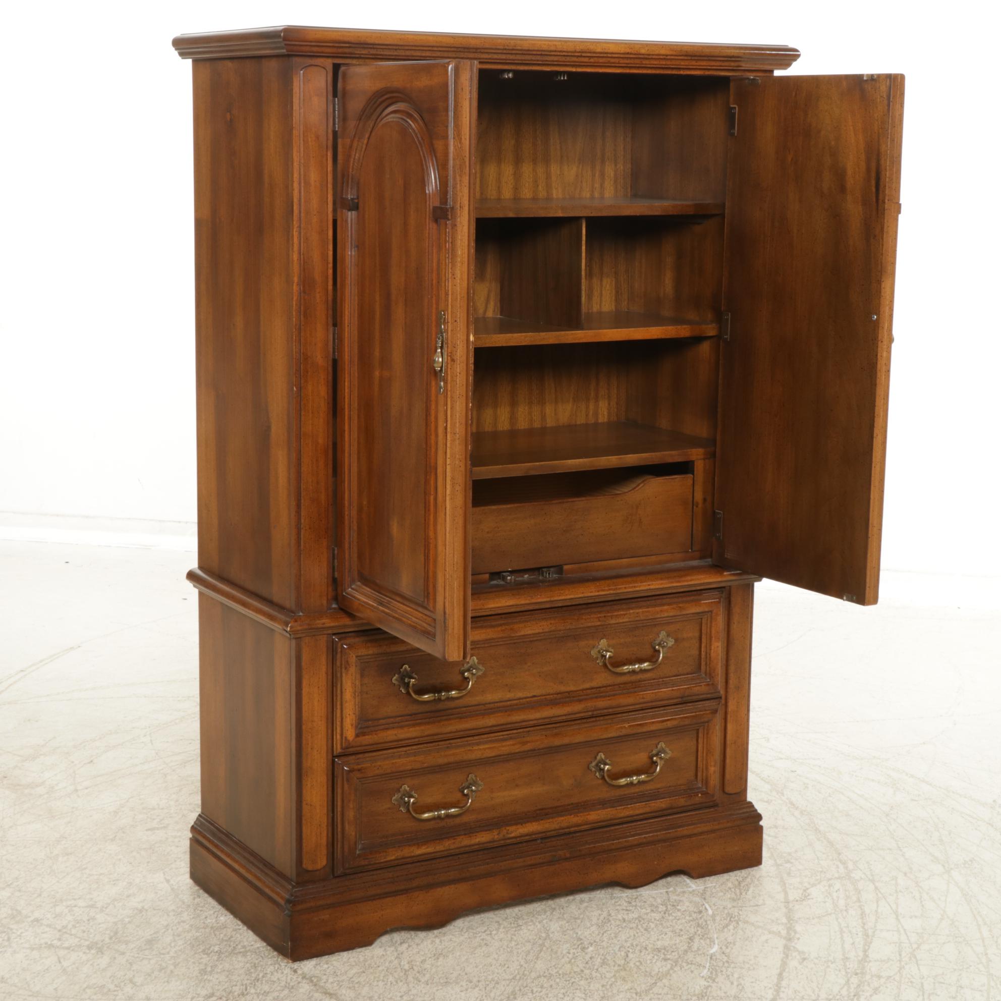 Pine Chest of Drawers with Arched Panel Doors, Late 20th Century