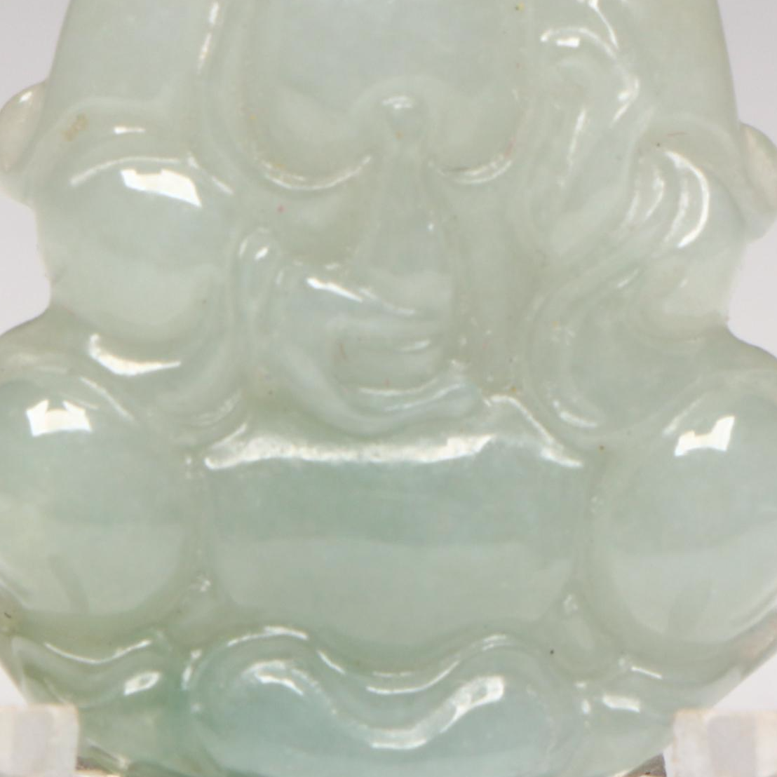 Chinese Carved Jadeite Buddha Pendant