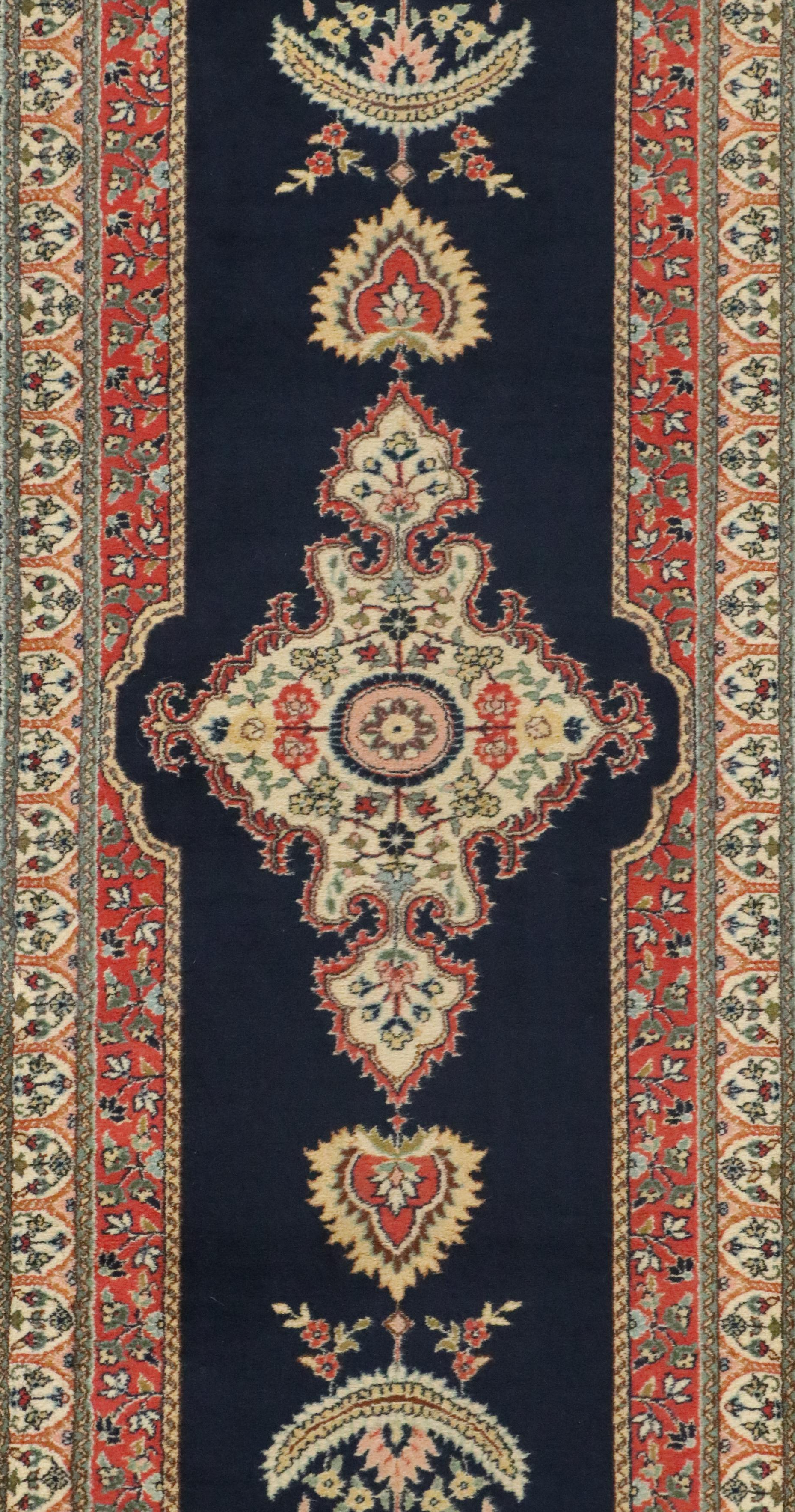 2'9 x 13'4 Hand-Knotted Persian Kerman Carpet Runner Long Rug