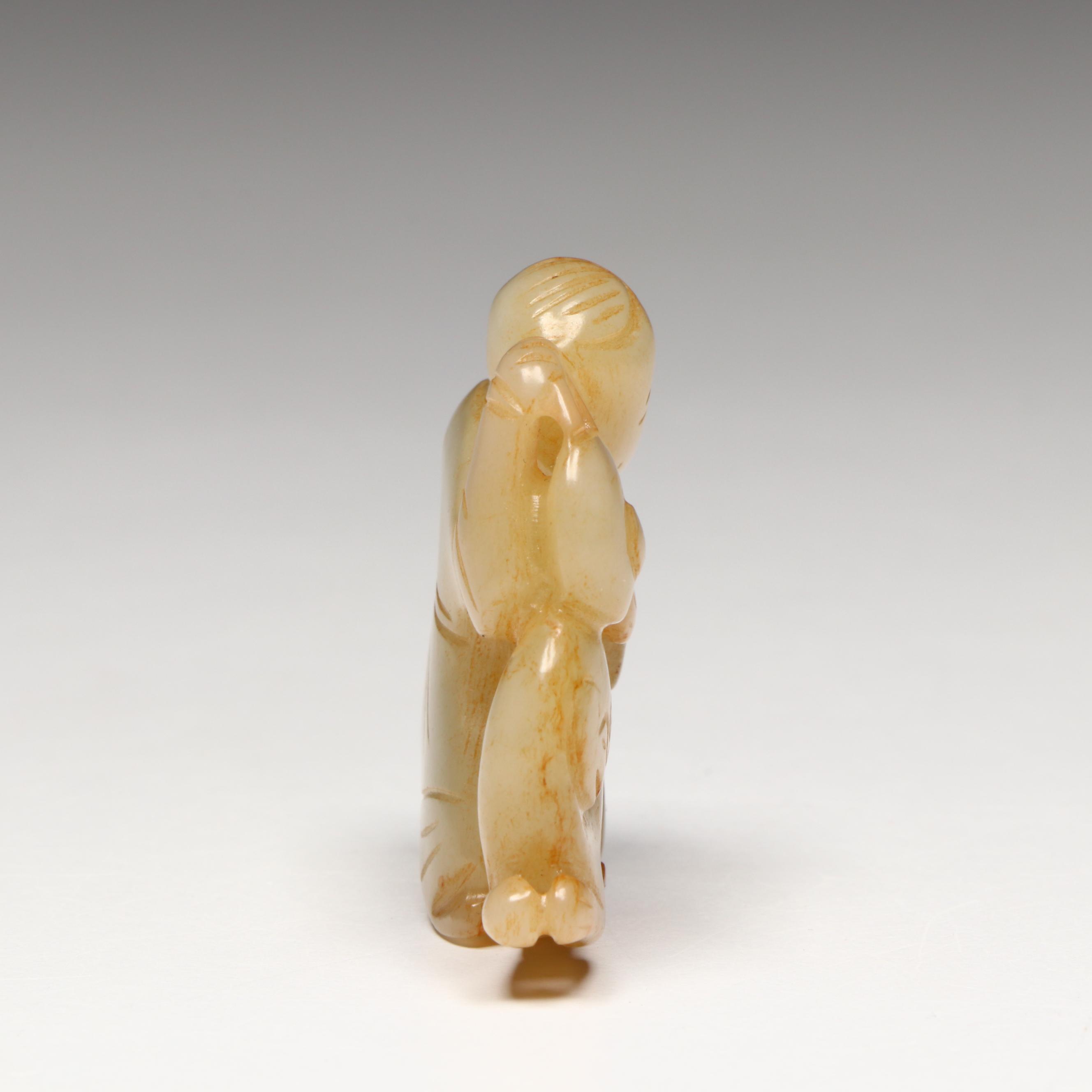 Chinese Carved Serpentine Figural Group