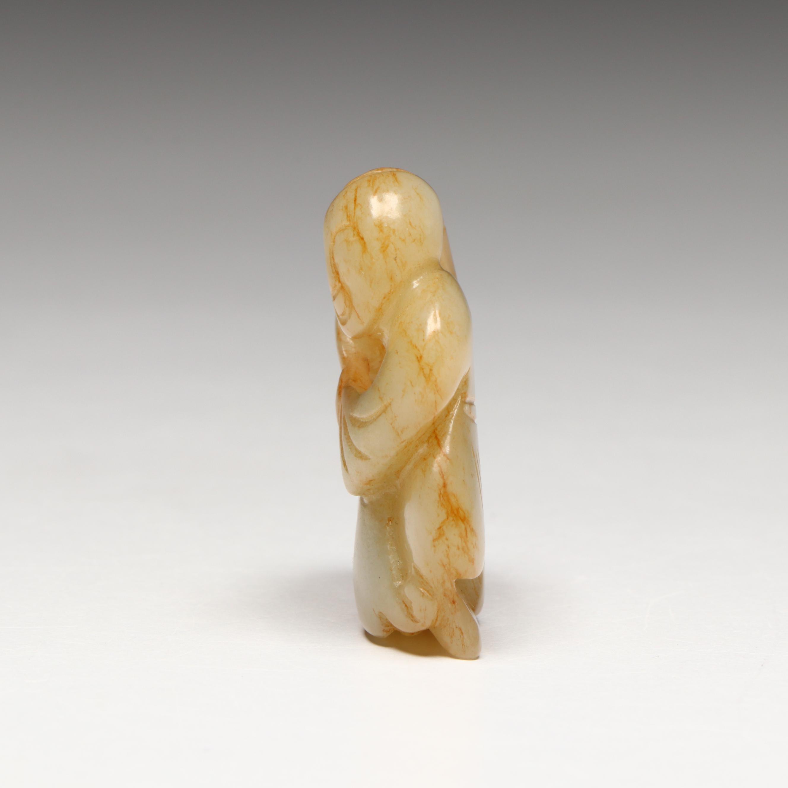 Chinese Carved Serpentine Figural Group