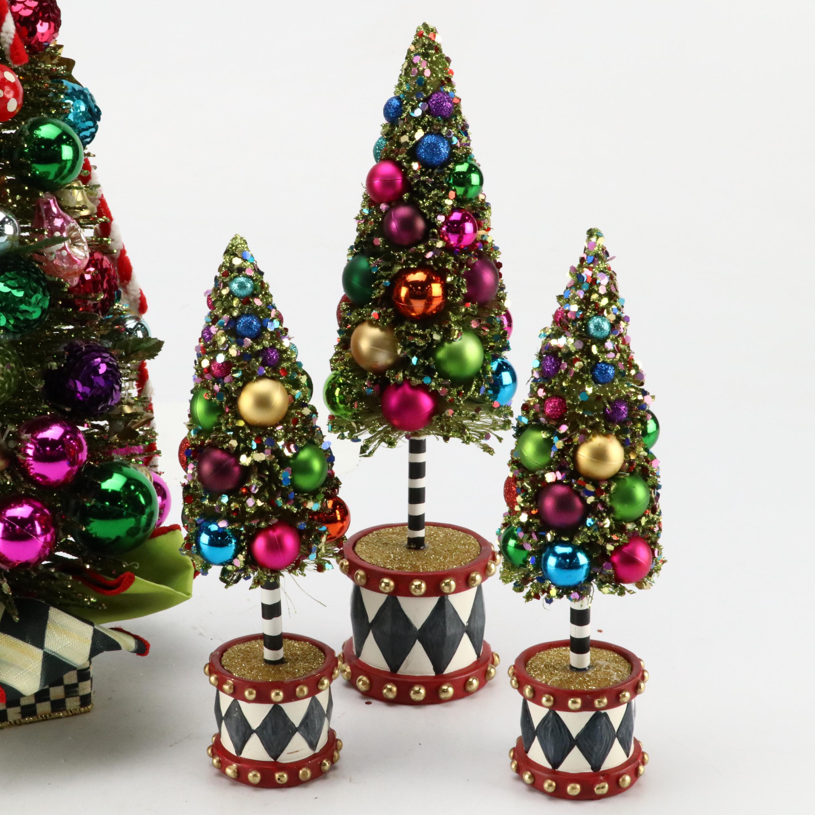 MacKenzie-Childs Tabletop Bottle Brush Christmas Trees