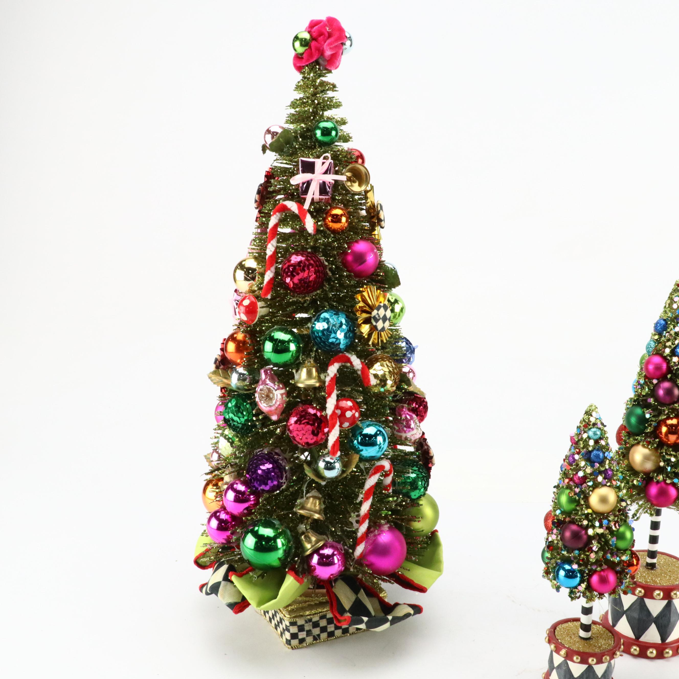 MacKenzie-Childs Tabletop Bottle Brush Christmas Trees