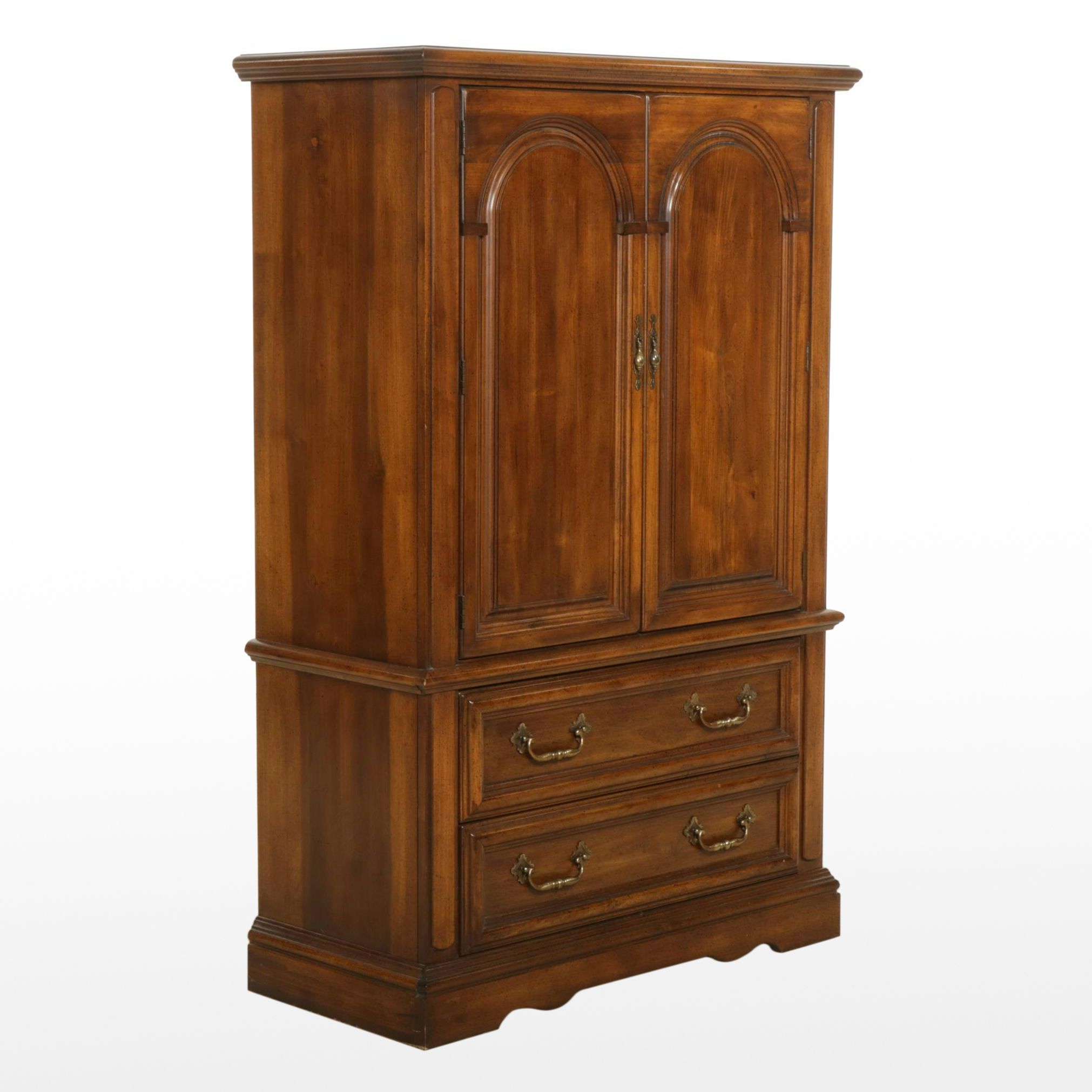 Pine Chest of Drawers with Arched Panel Doors, Late 20th Century