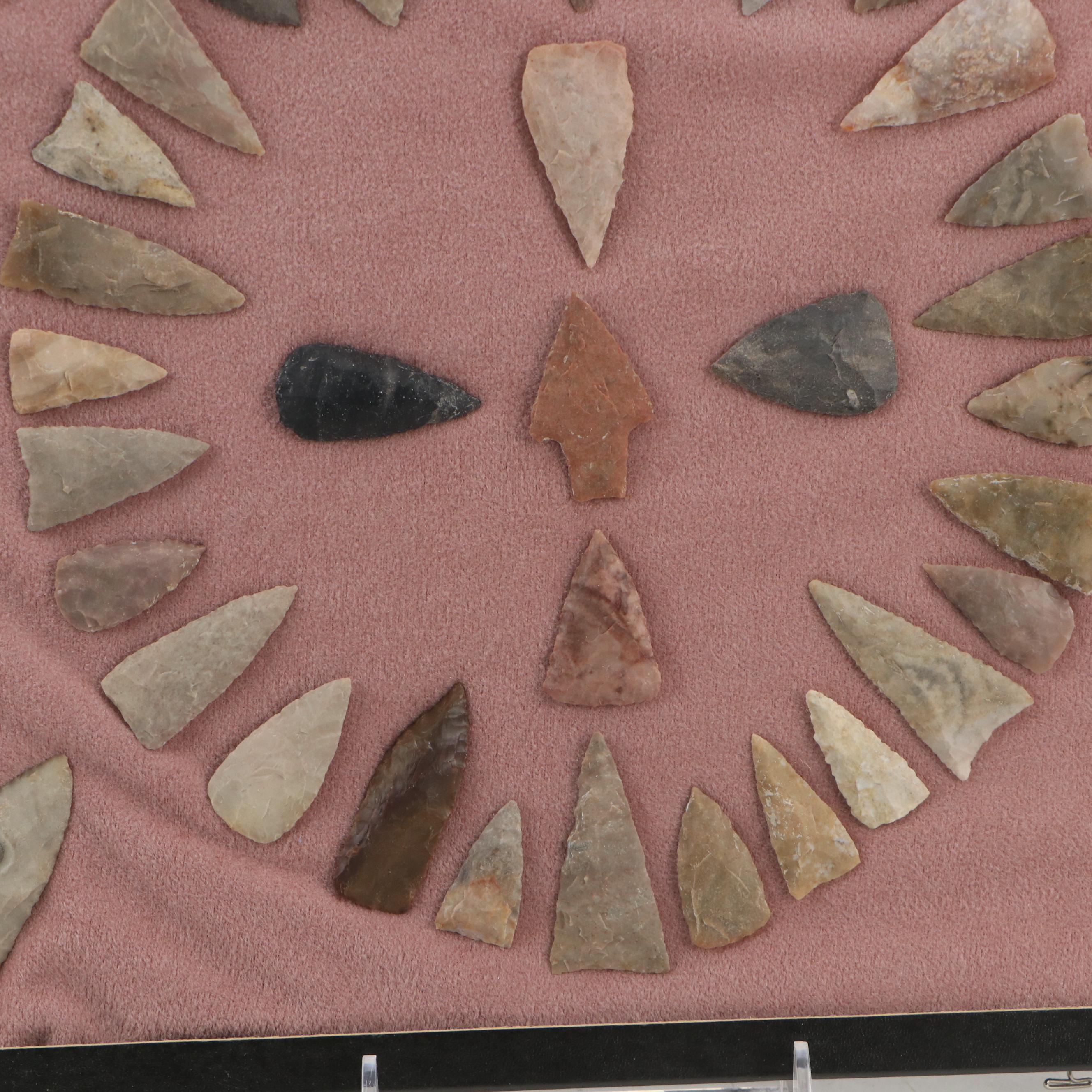Indigenous Knapped Flint, Chert and Other Stone Arrowheads and Points