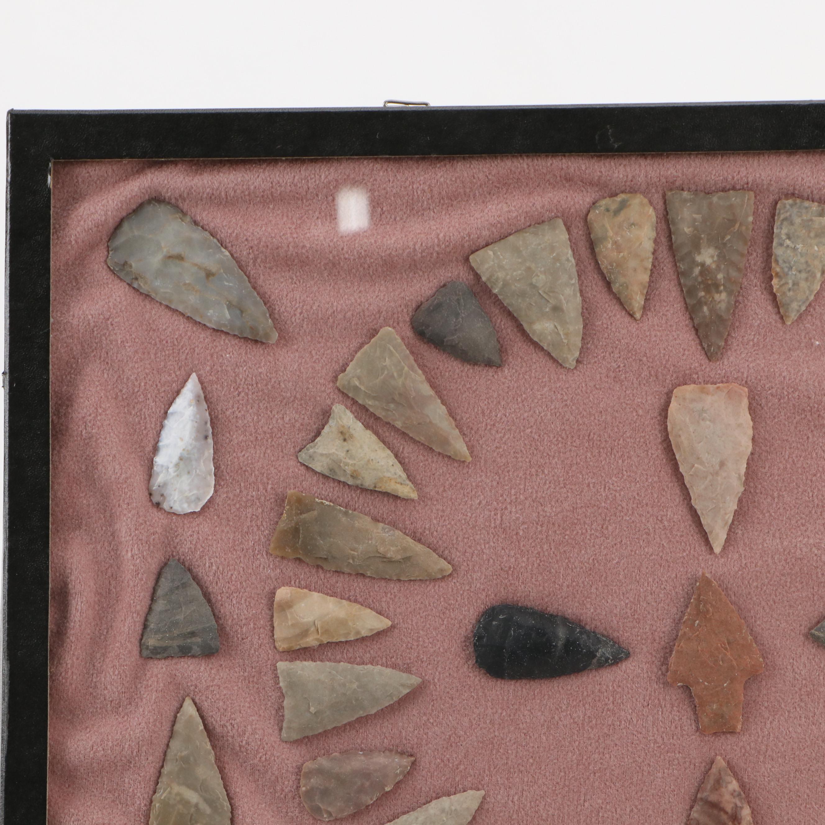 Indigenous Knapped Flint, Chert and Other Stone Arrowheads and Points