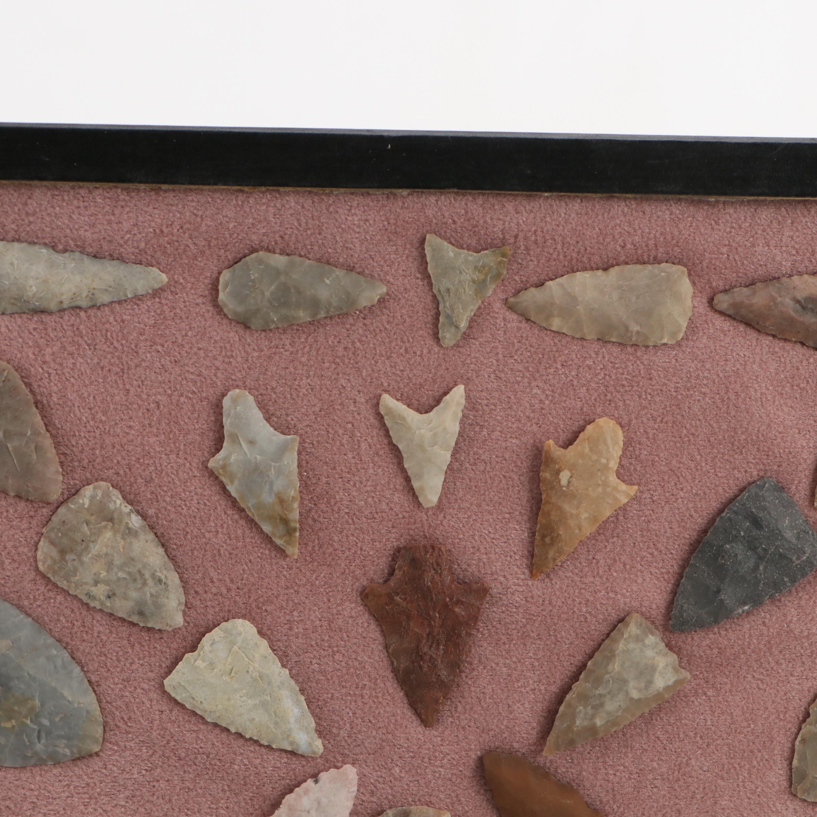 Indigenous Knapped Flint, Chert and Other Stone Arrowheads and Points