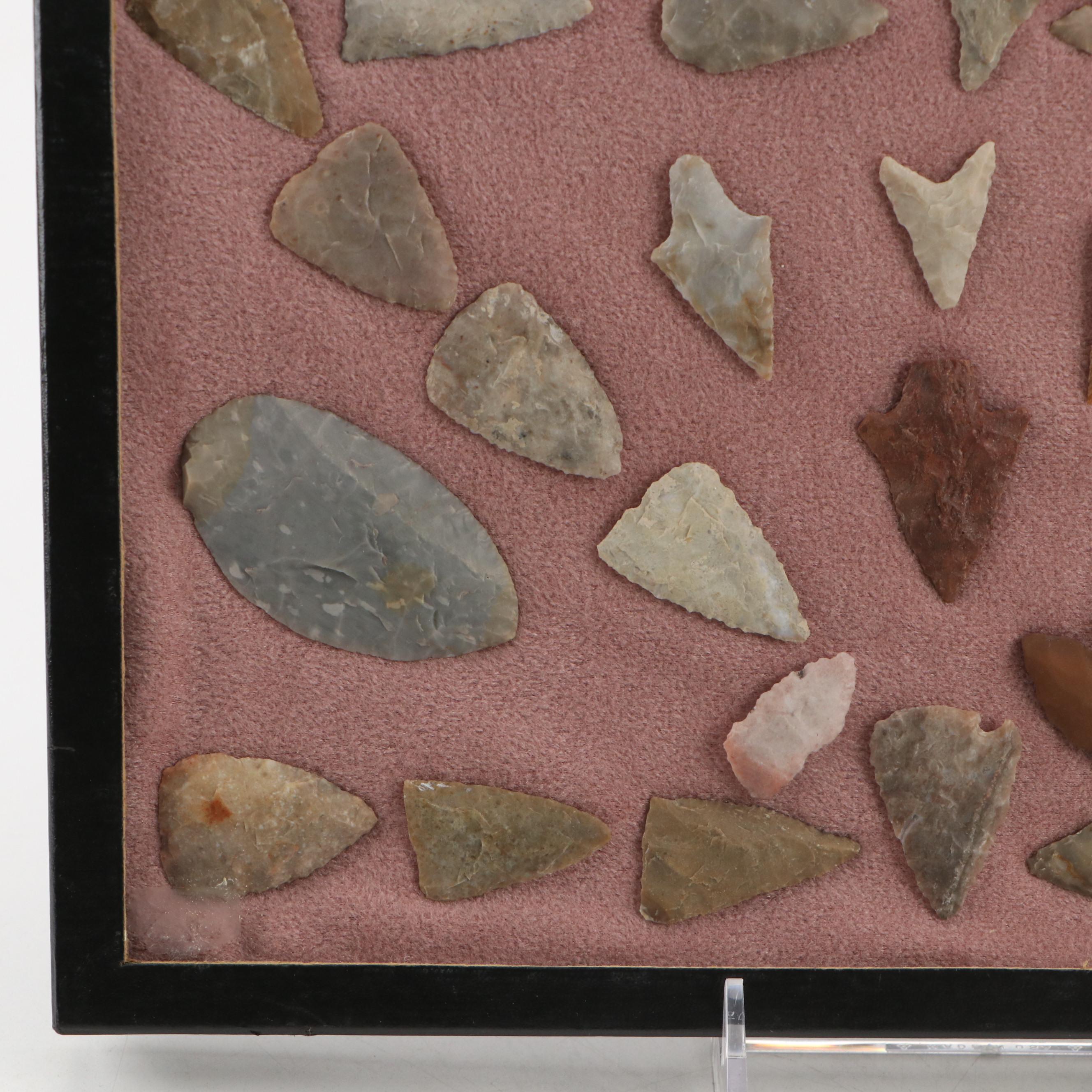 Indigenous Knapped Flint, Chert and Other Stone Arrowheads and Points