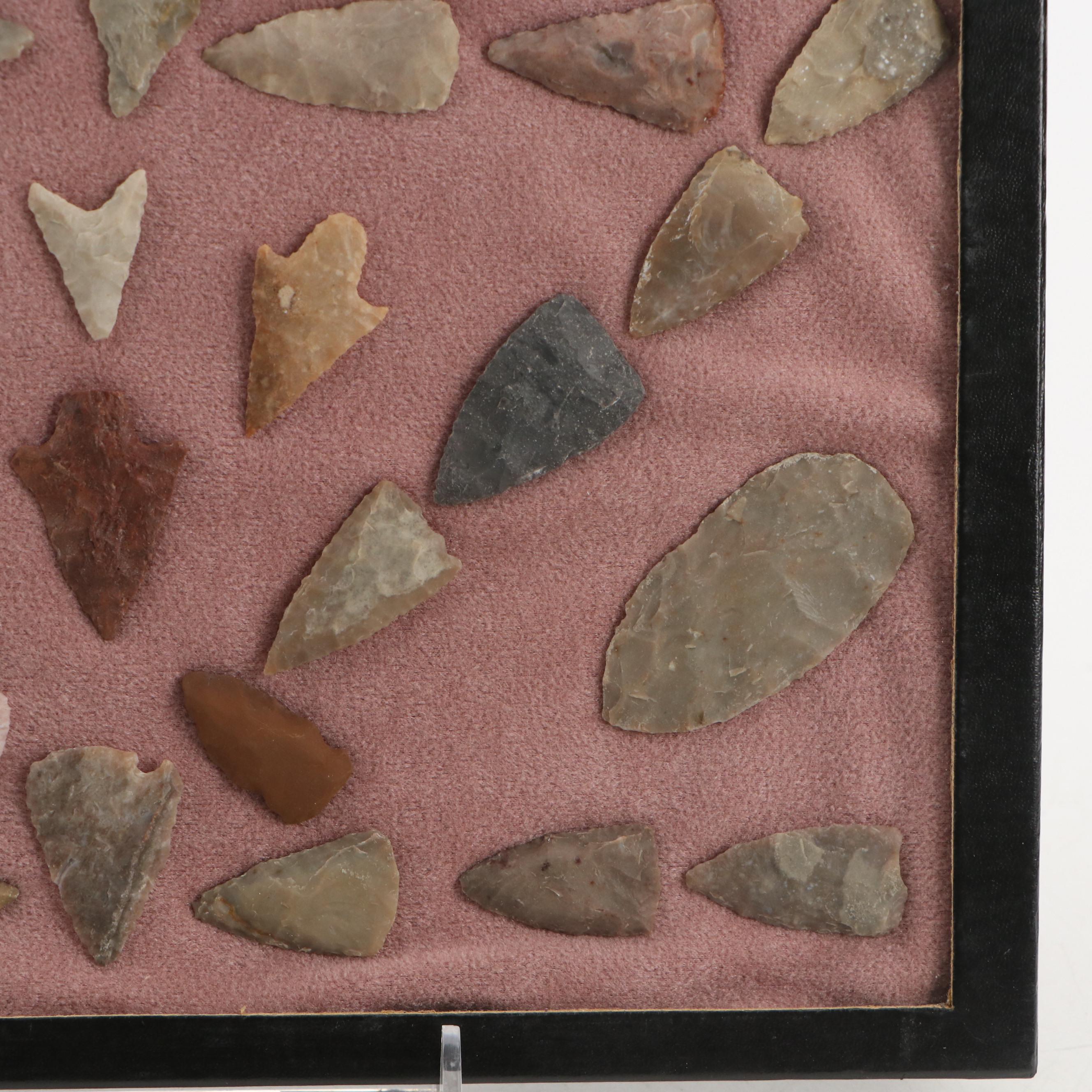 Indigenous Knapped Flint, Chert and Other Stone Arrowheads and Points