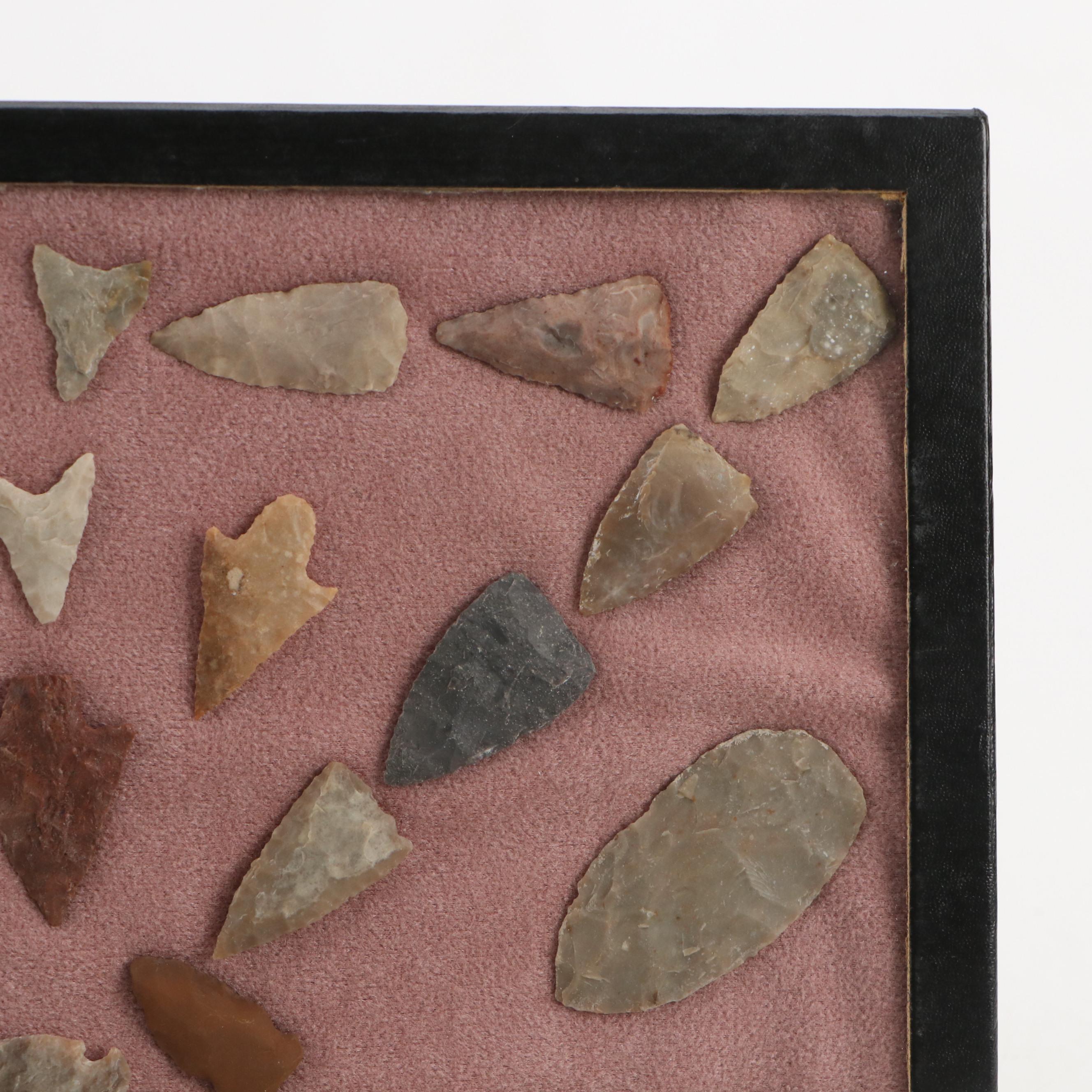 Indigenous Knapped Flint, Chert and Other Stone Arrowheads and Points