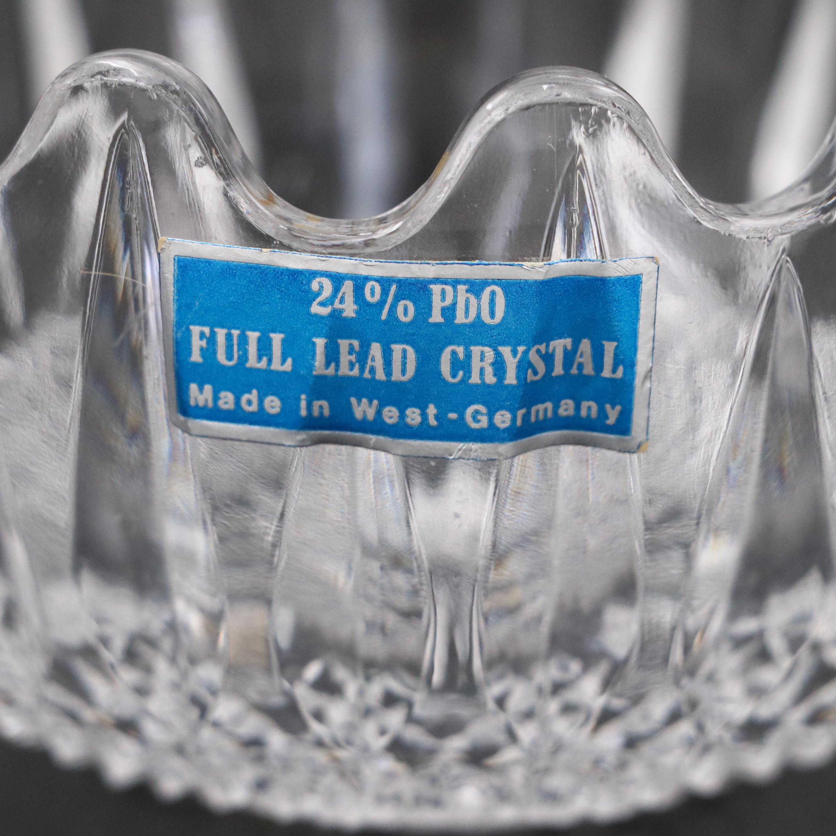 Pair of West German Crystal Bowls, Mid to Late 20th Century