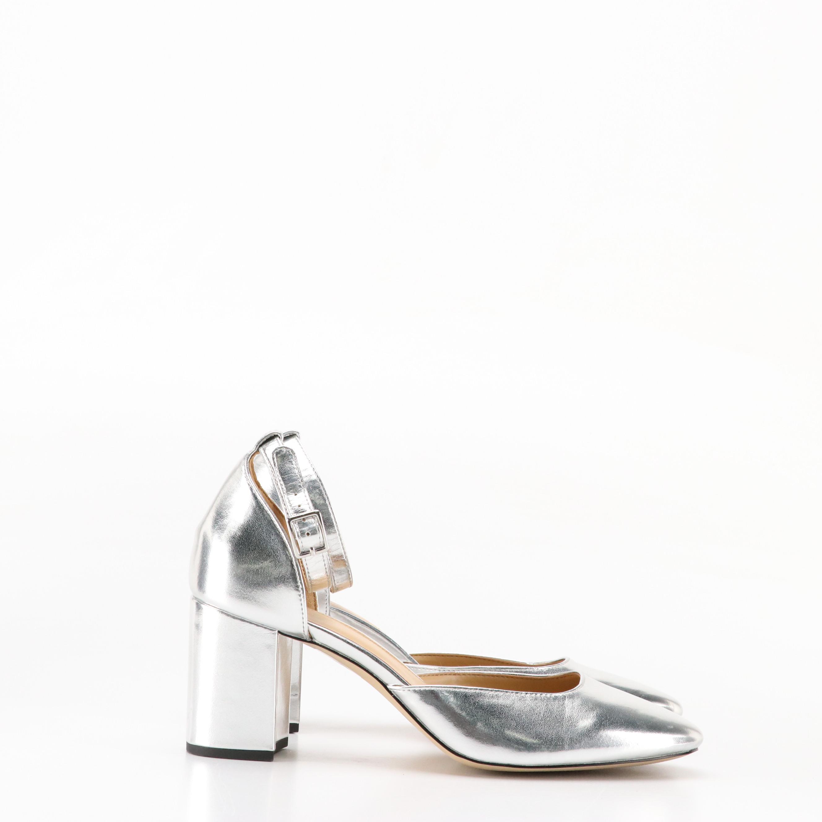 Tahari Beige Suede Buckle-Strap Pumps, J.Crew Metallic Leather Ankle Strap Heels