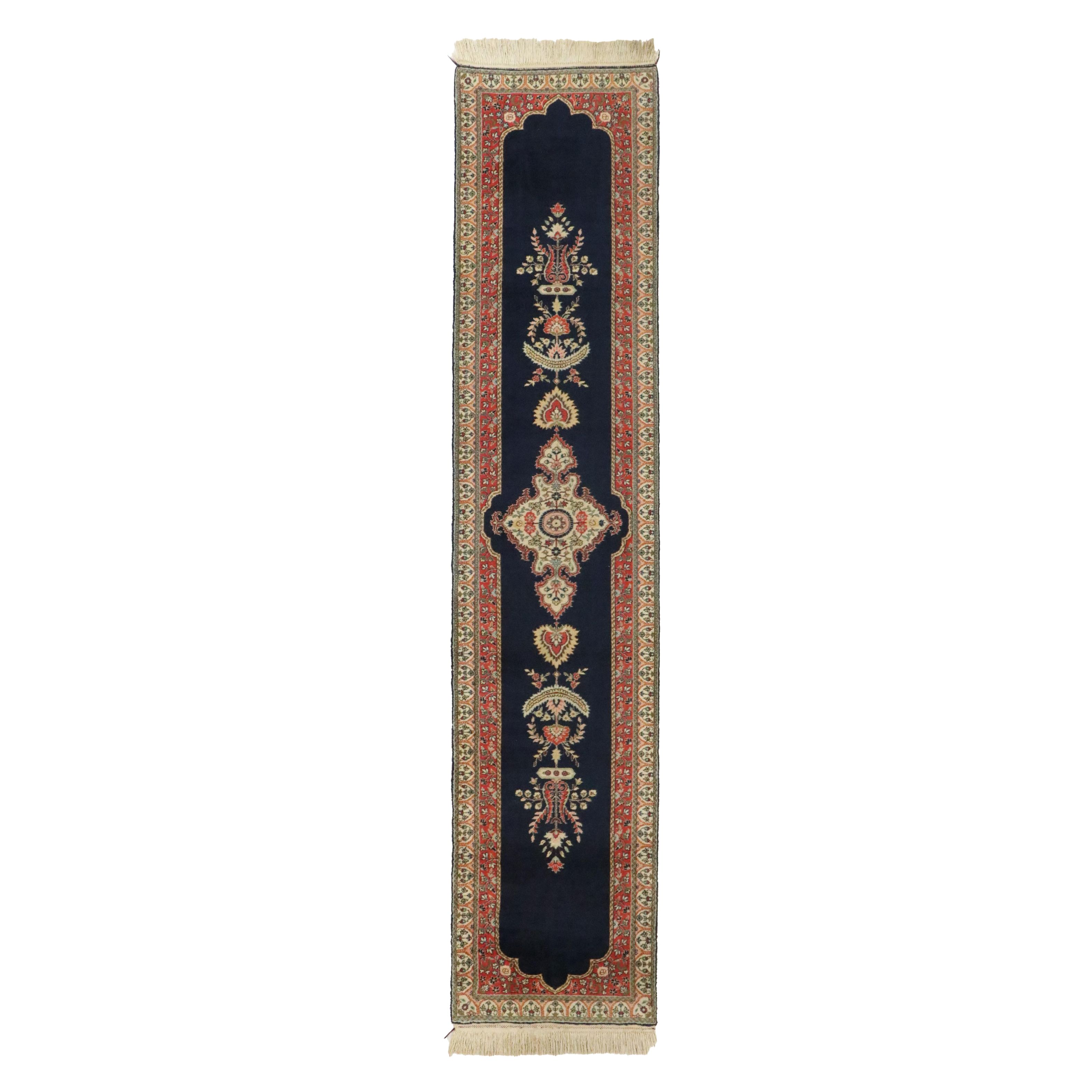 2'9 x 13'4 Hand-Knotted Persian Kerman Carpet Runner Long Rug