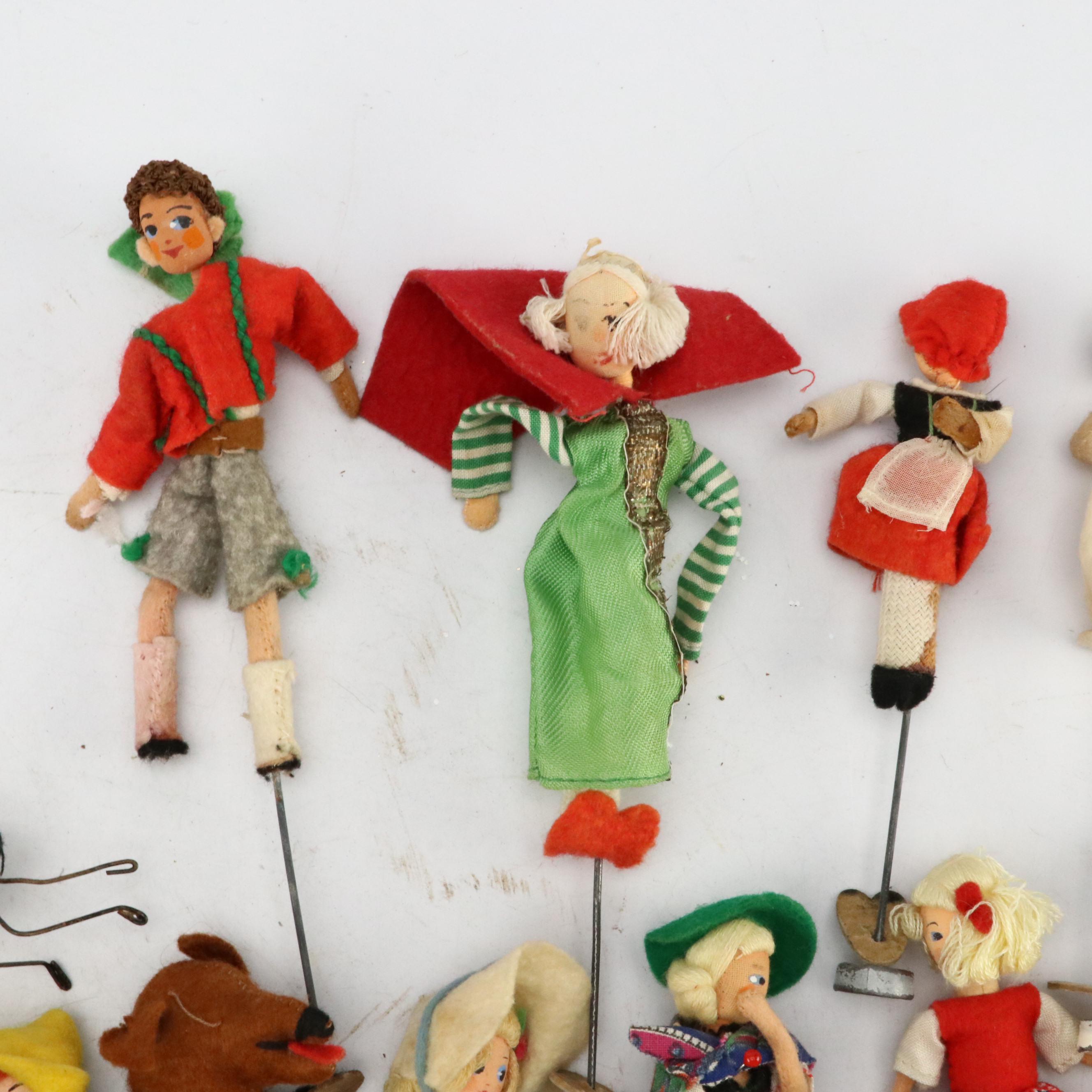 BAPS Fabric Doll Puppets with Woven Round Basket