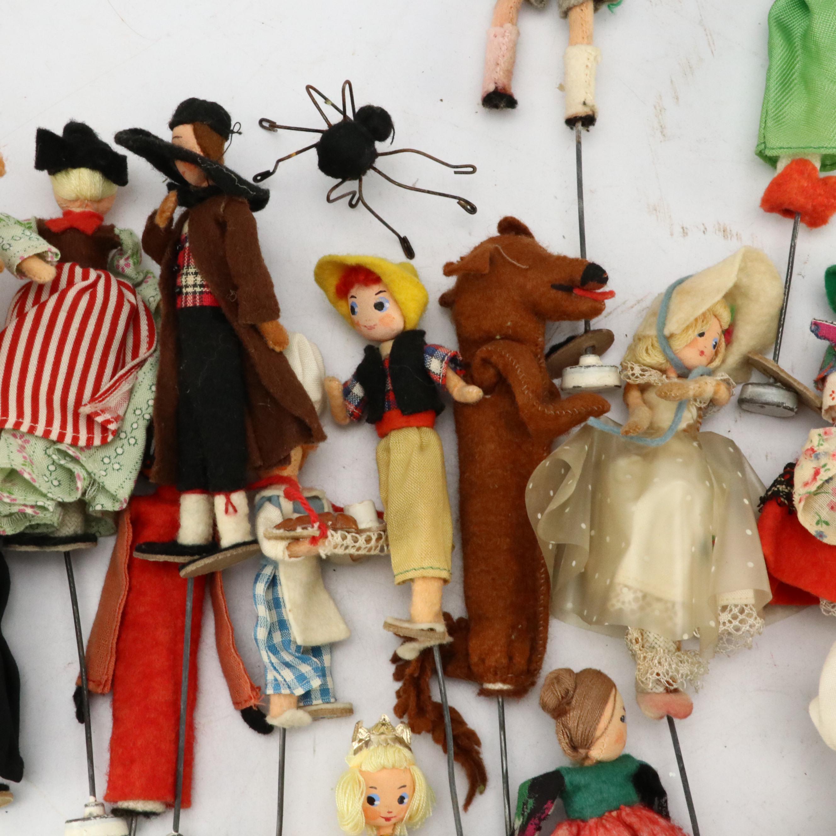 BAPS Fabric Doll Puppets with Woven Round Basket