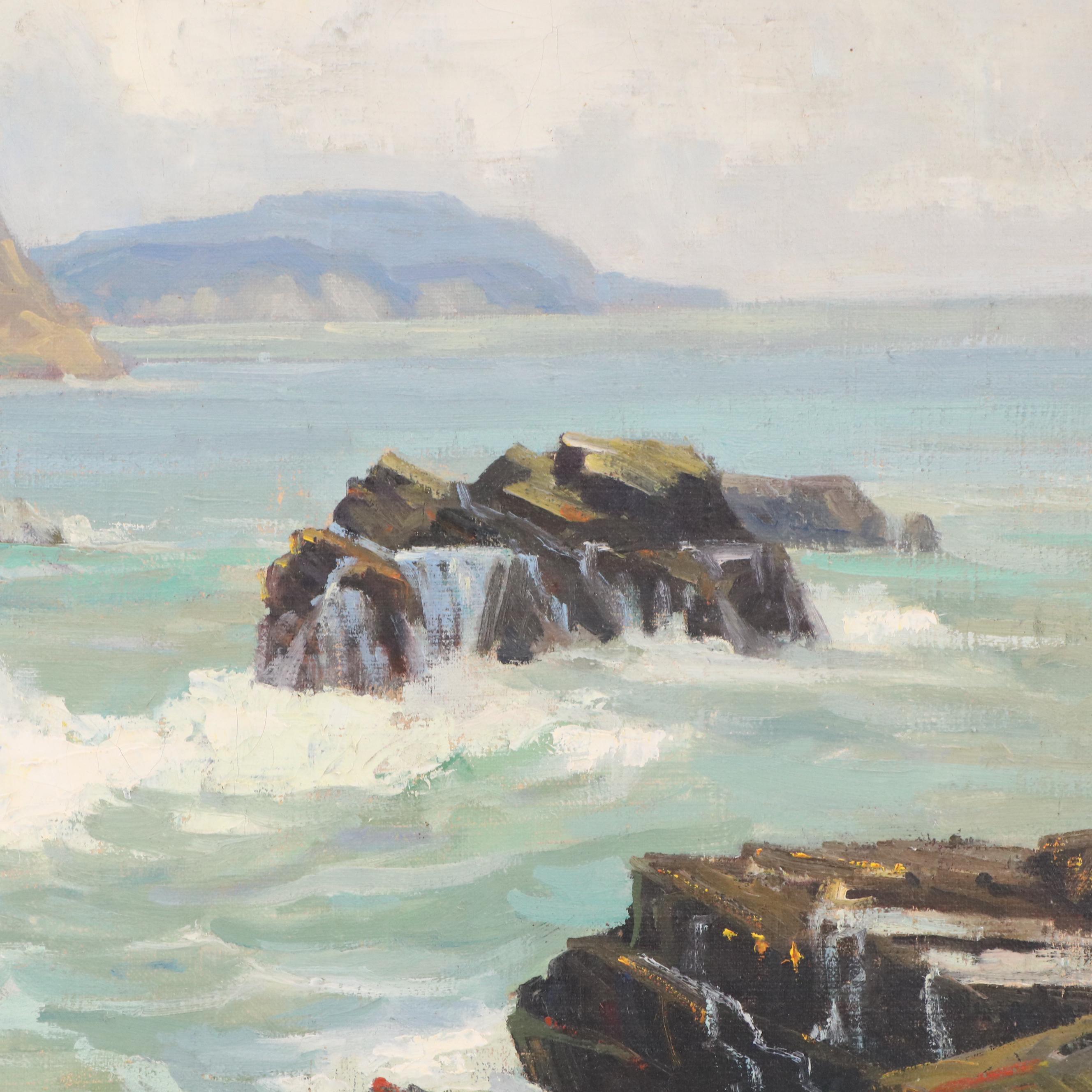 Douglas Shively Seascape Oil Painting, 1930