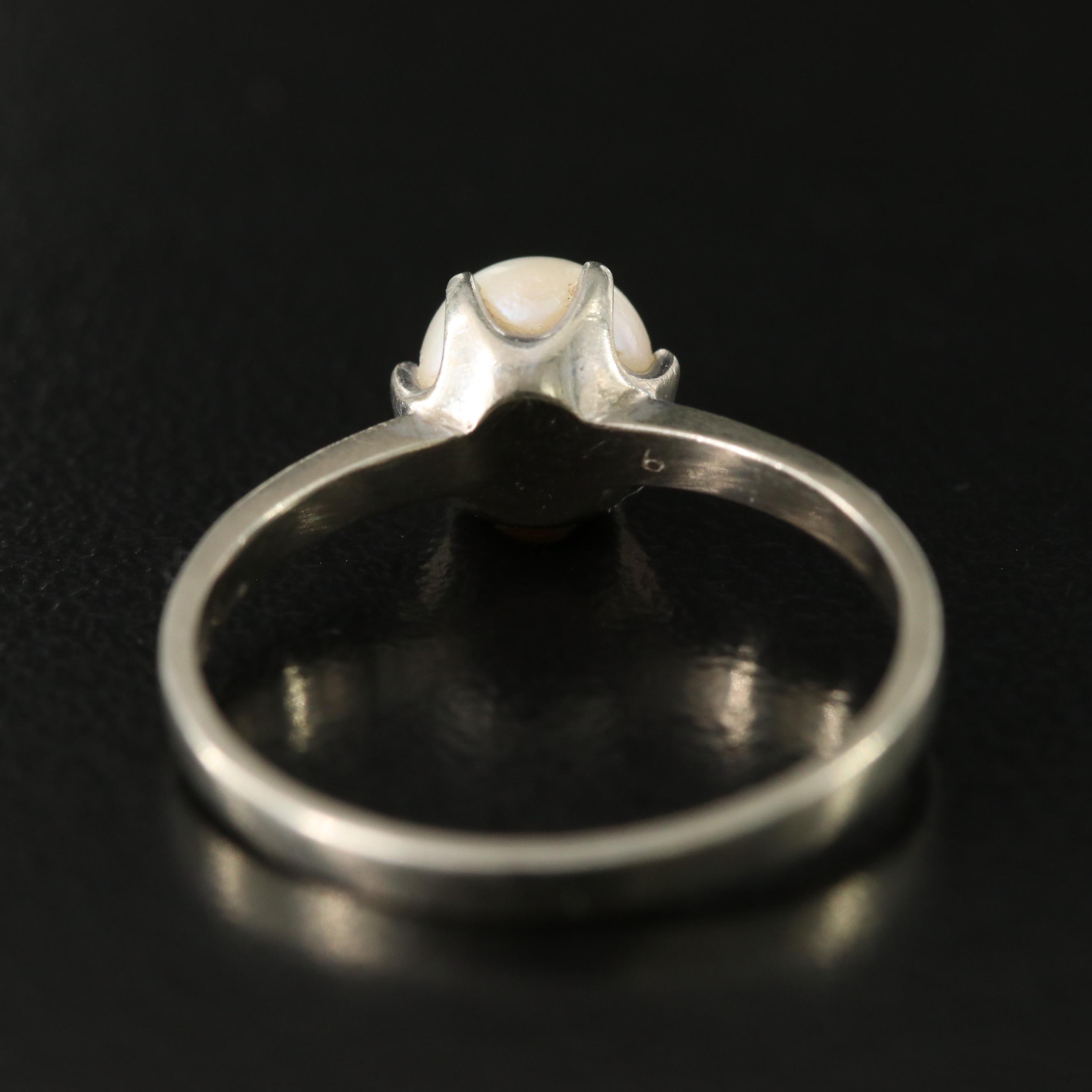 Vintage Trubrite 10K Pearl Solitaire Ring