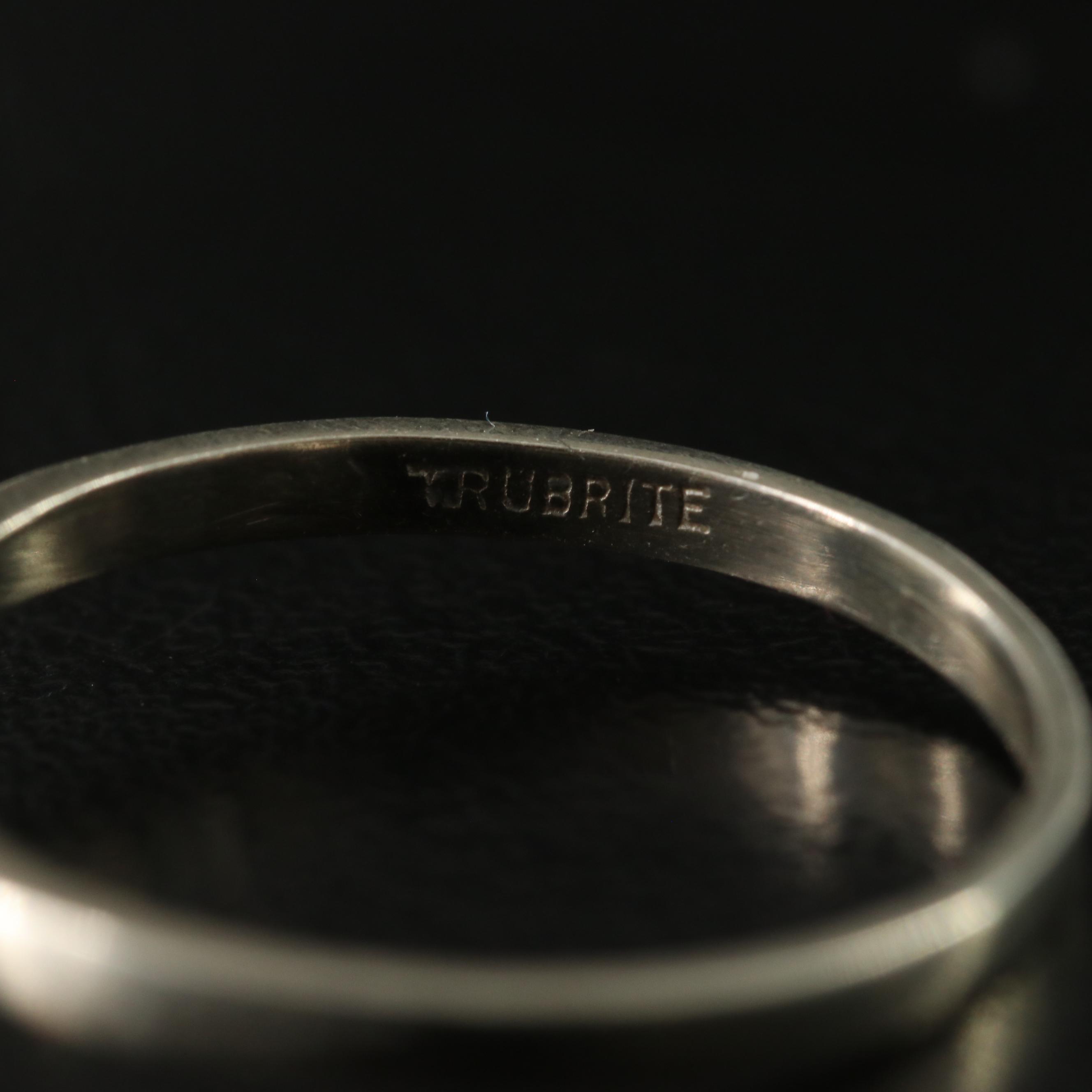 Vintage Trubrite 10K Pearl Solitaire Ring