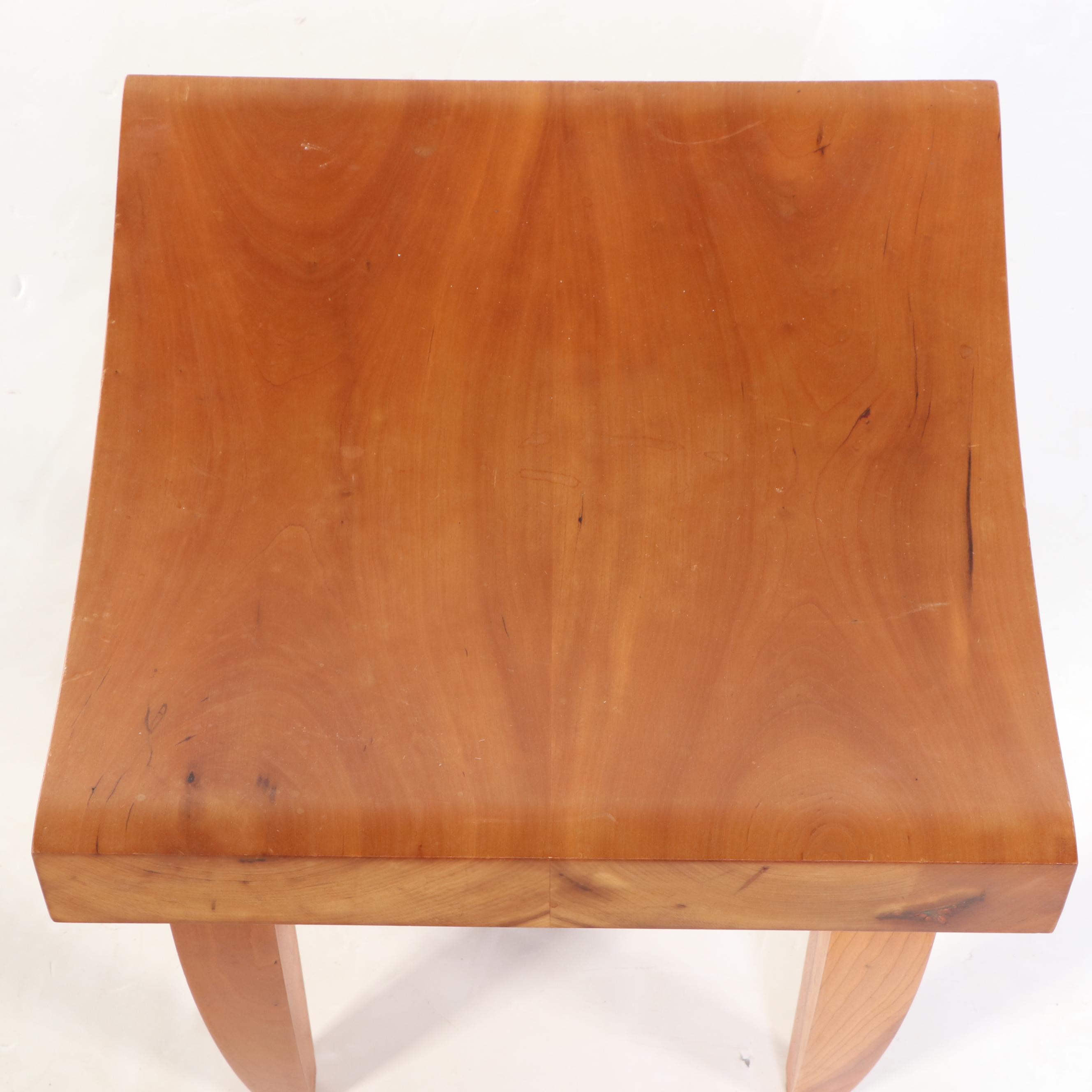 Chris Lehrecke Modernist Style Mahogany and Bronze Stool