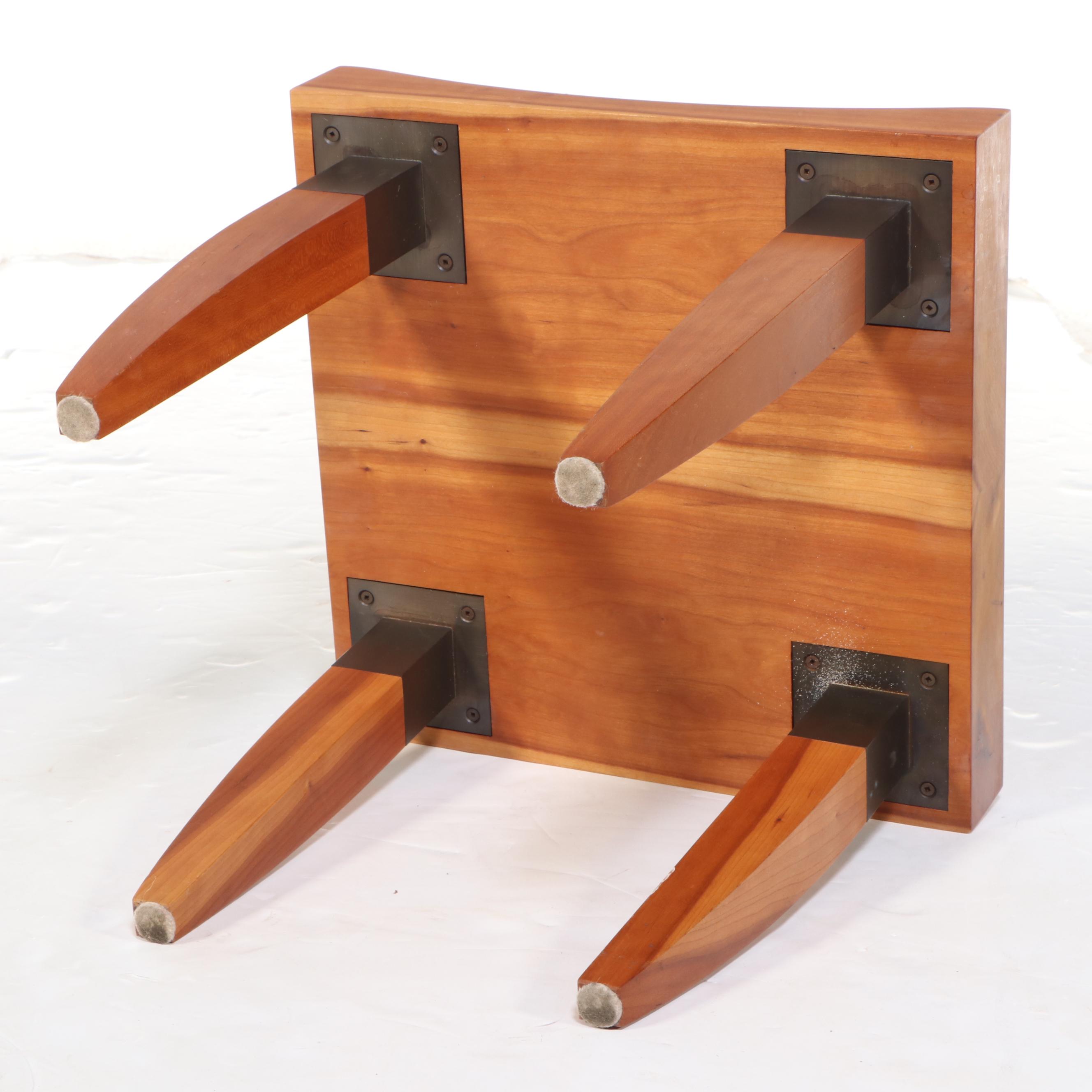 Chris Lehrecke Modernist Style Mahogany and Bronze Stool