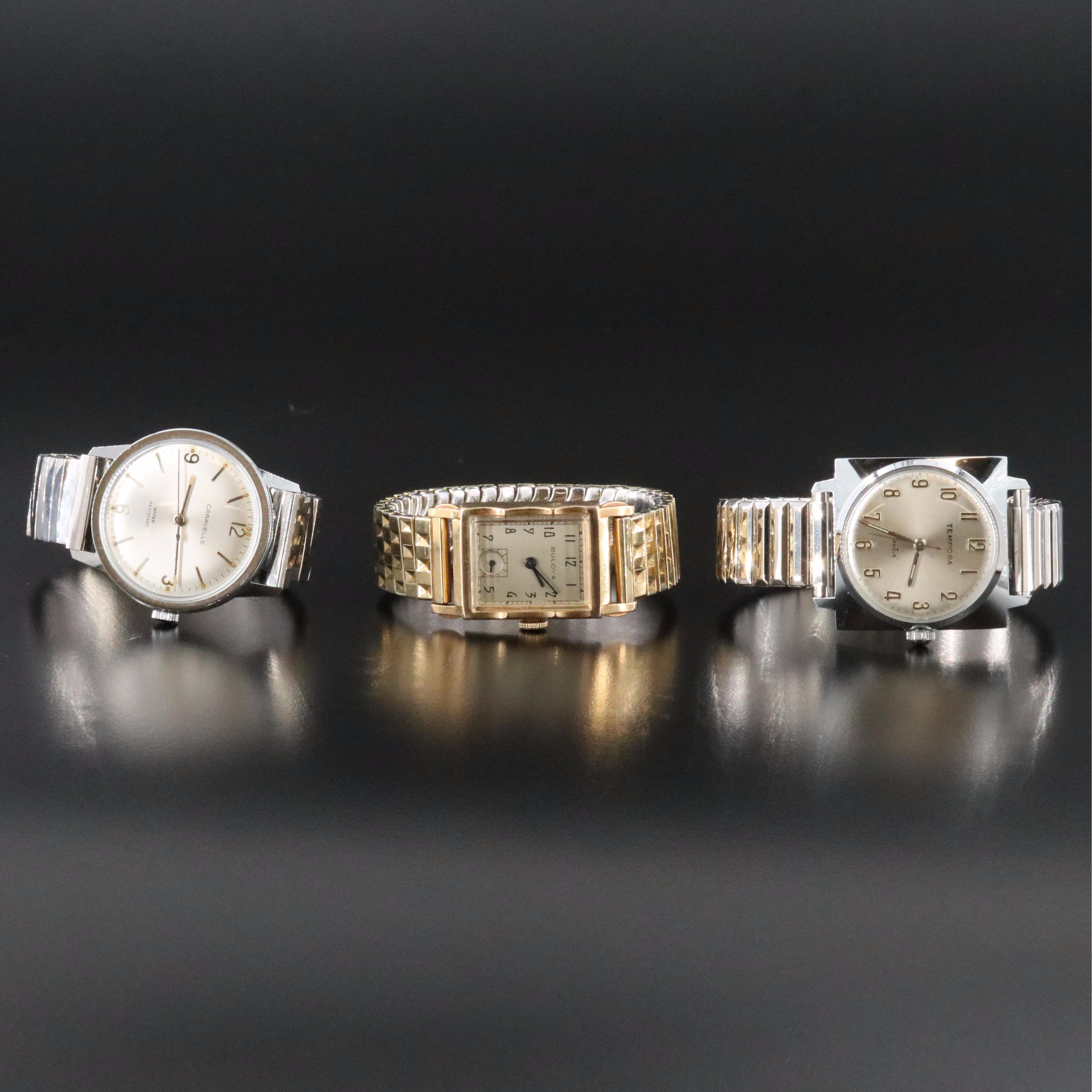 Vintage Bulova, Caravelle, & Tempora Mechanical Watches