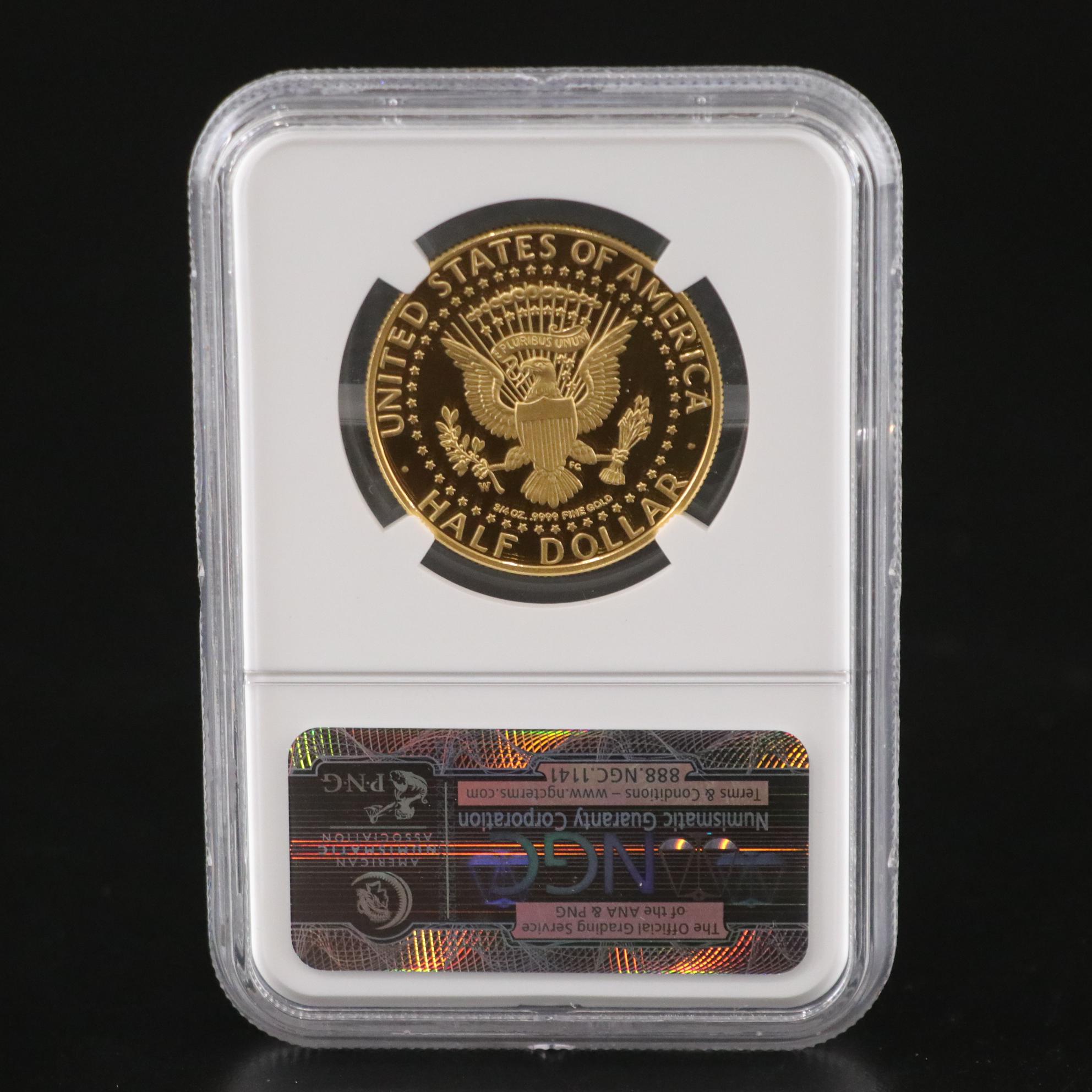 NGC PF70 Ultra Cameo 50th Anniversary Kennedy Ultra Cameo Gold Half Dollar