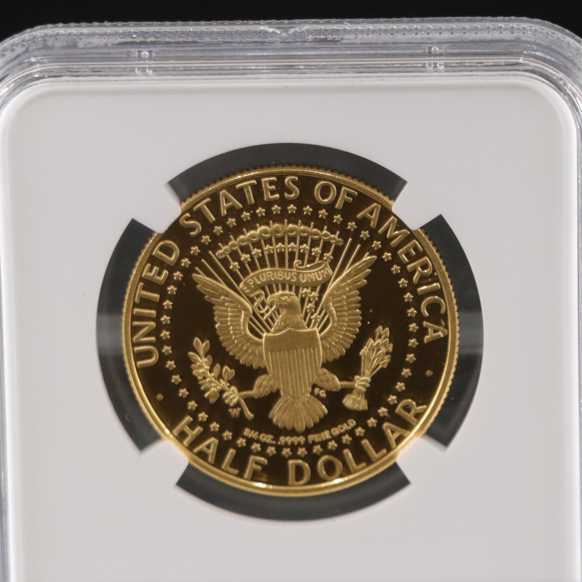 NGC PF70 Ultra Cameo 50th Anniversary Kennedy Ultra Cameo Gold Half Dollar