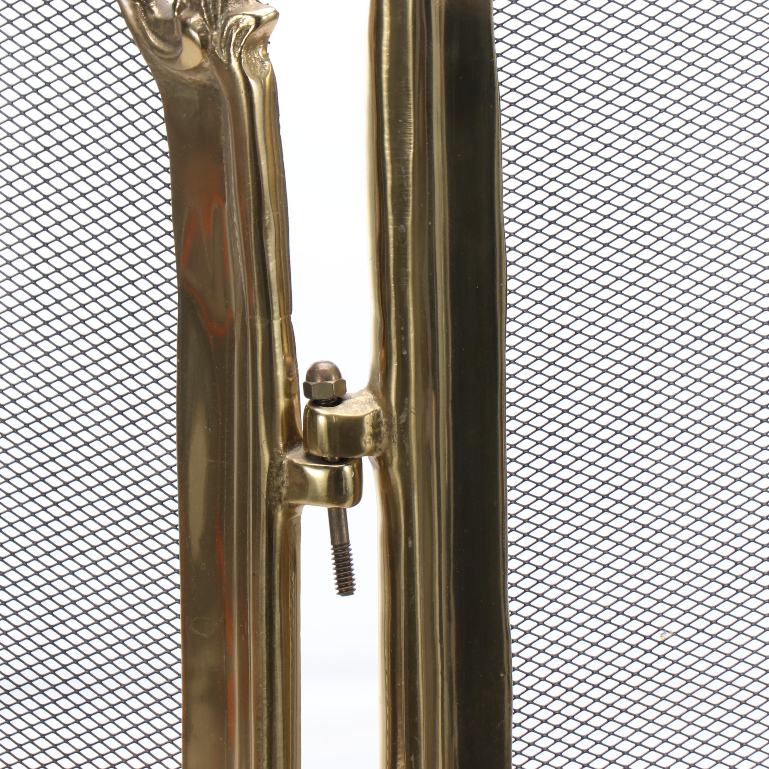 Rococo Style Brass Fireplace Screen