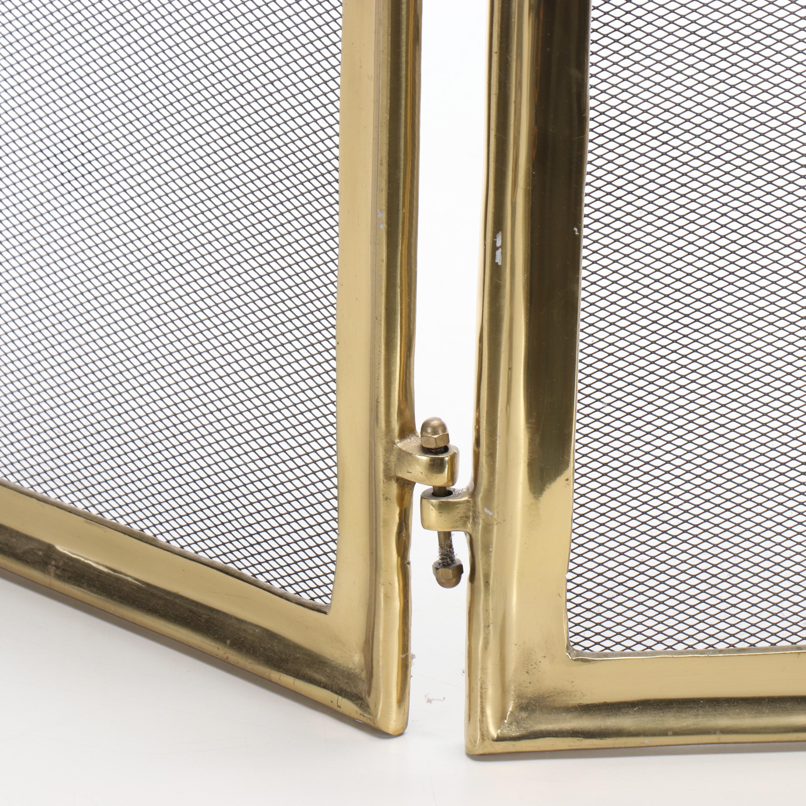 Rococo Style Brass Fireplace Screen