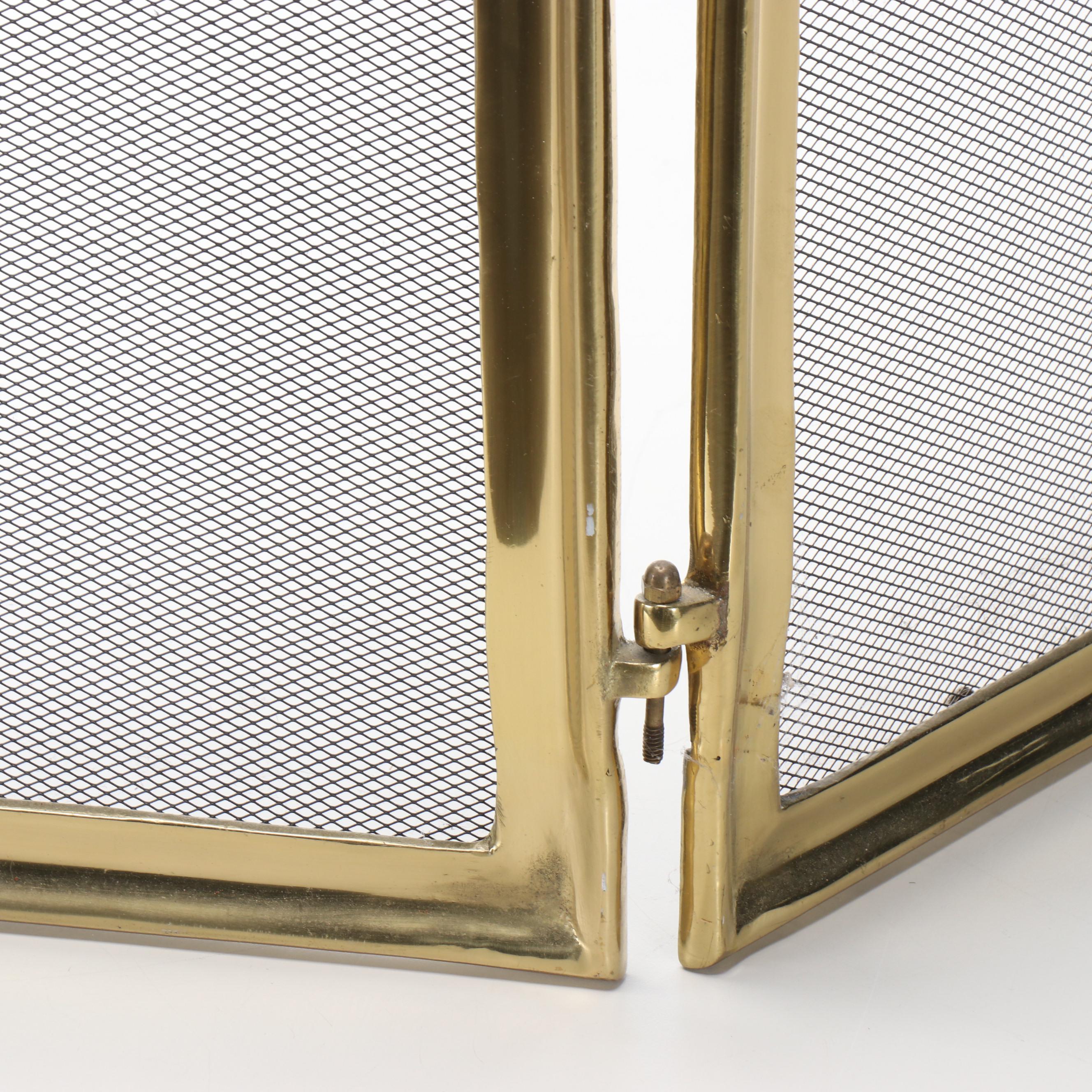 Rococo Style Brass Fireplace Screen