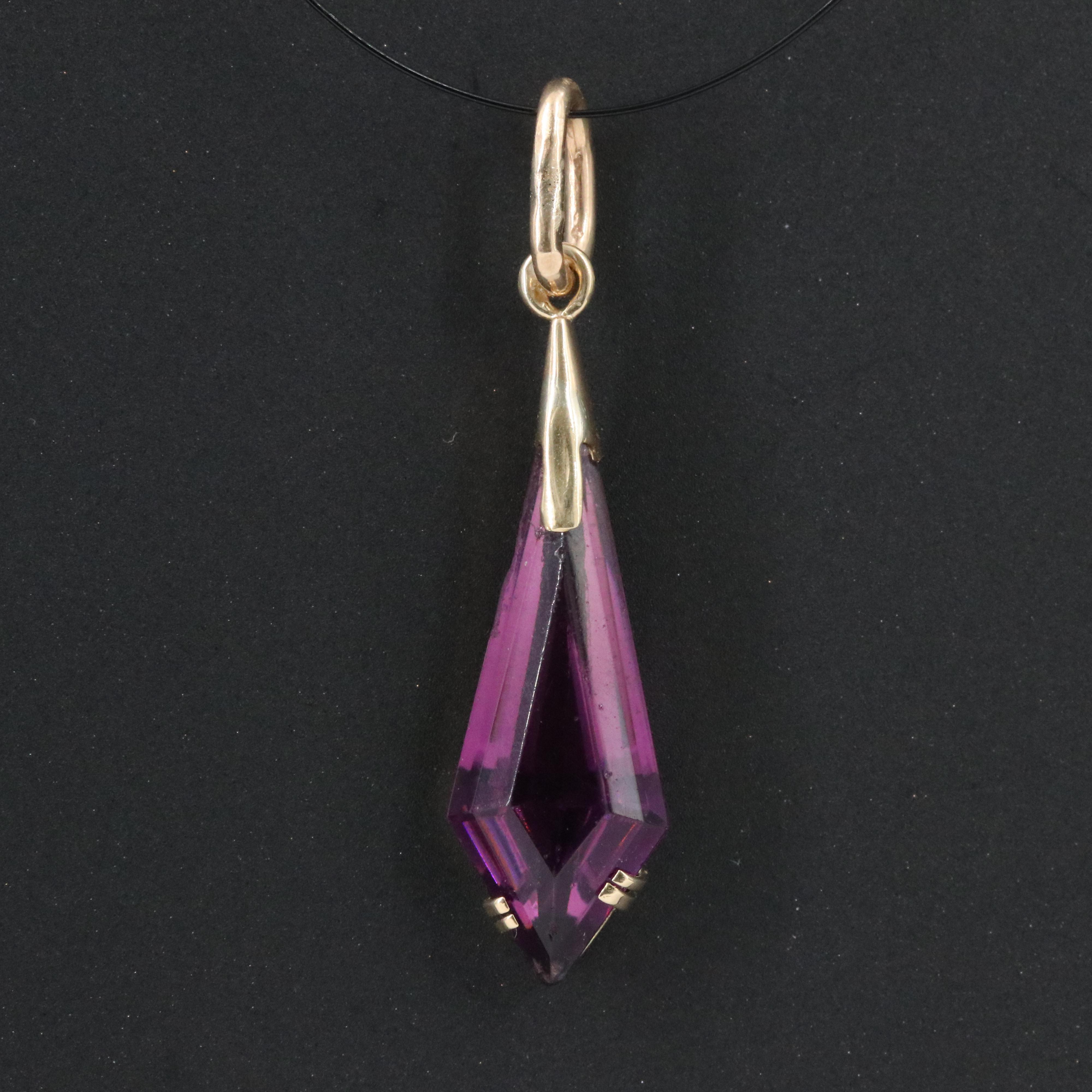 14K Glass Crystal Pendant