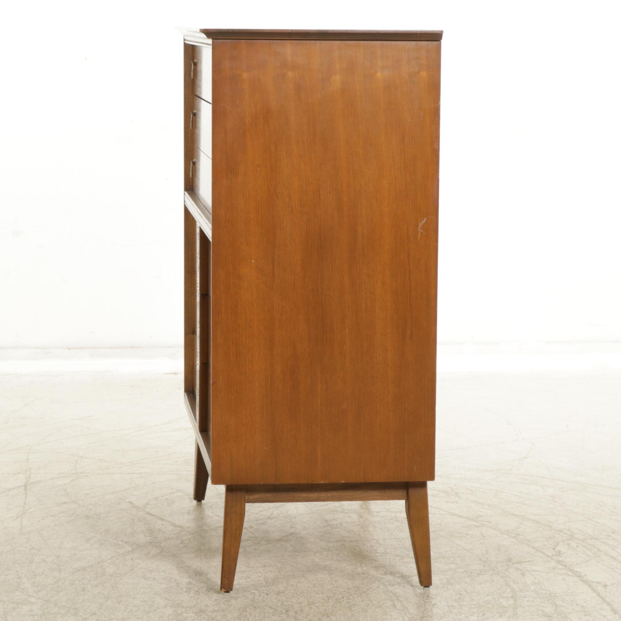 Bassett "Mayan" Mid Century Modern Walnut Chest of Drawers