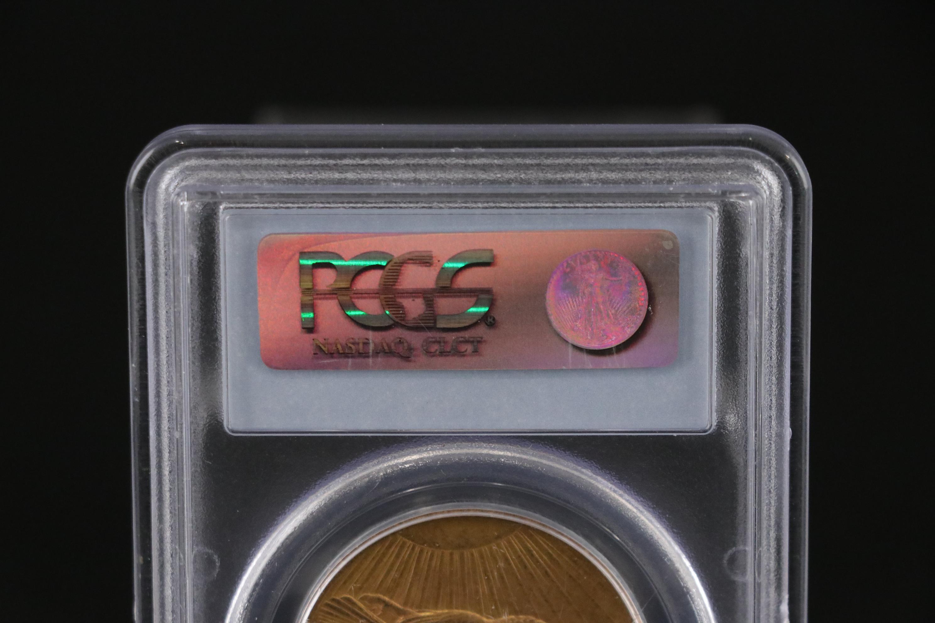 PCGS MS63 1907 St. Gaudens U.S. Twenty Dollar Gold Coin