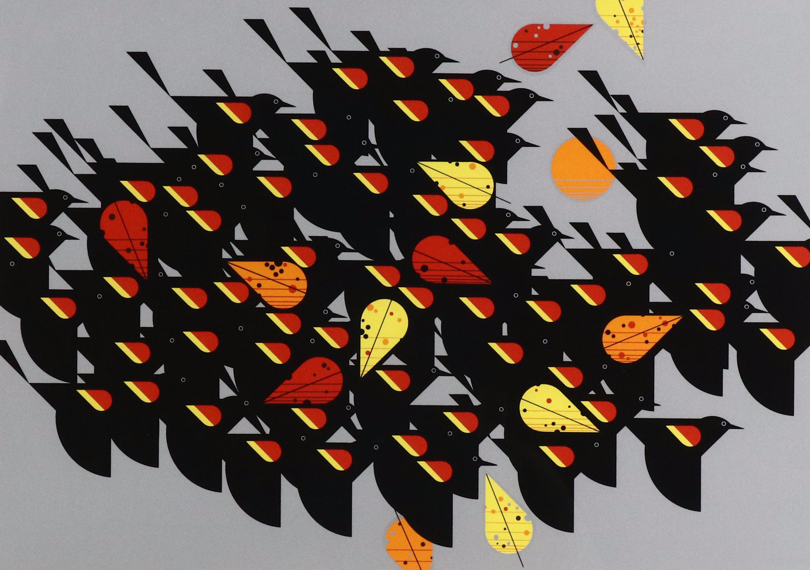 Charley Harper Serigraph "Birds of a Feather"