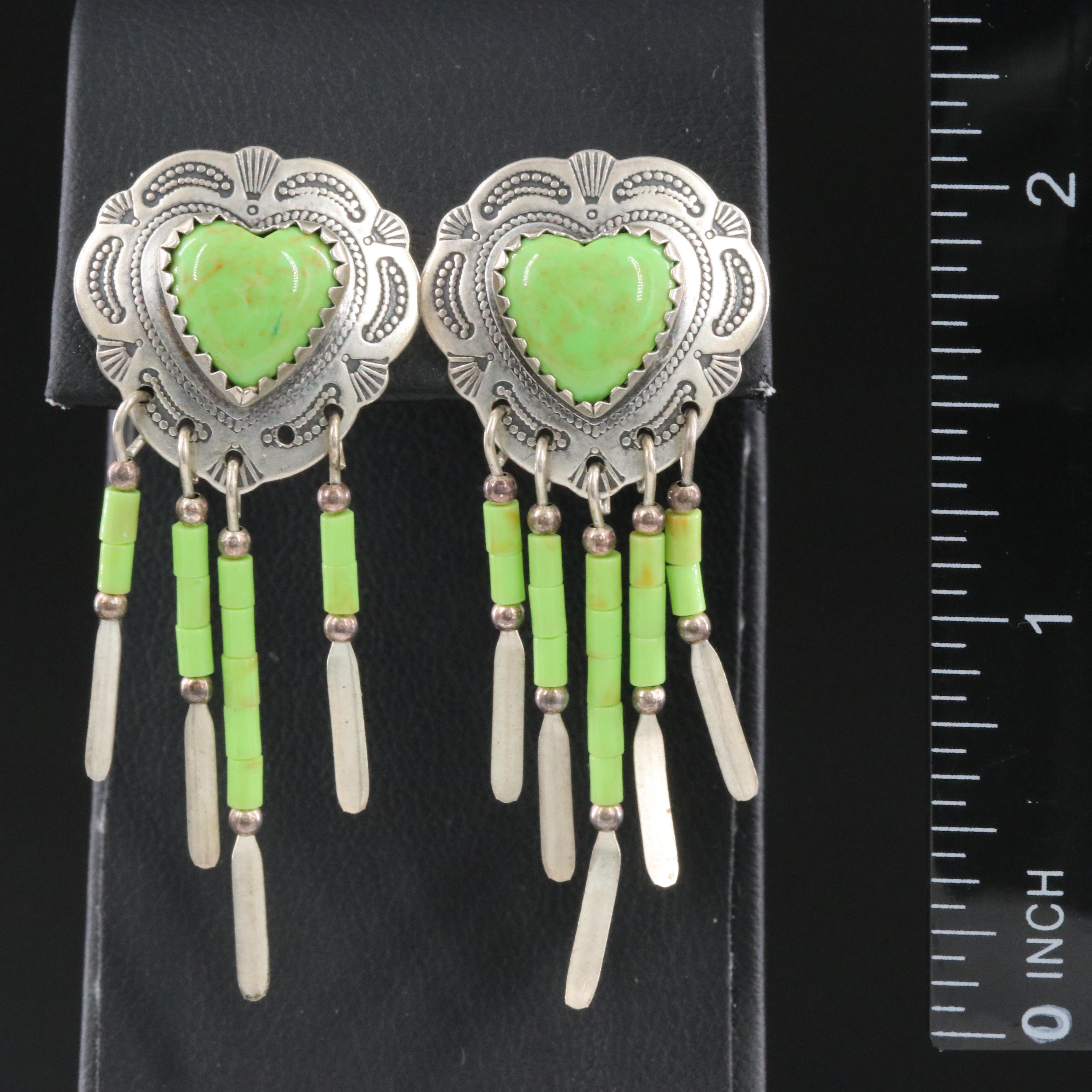 Sterling Imitation Gaspeite Earrings