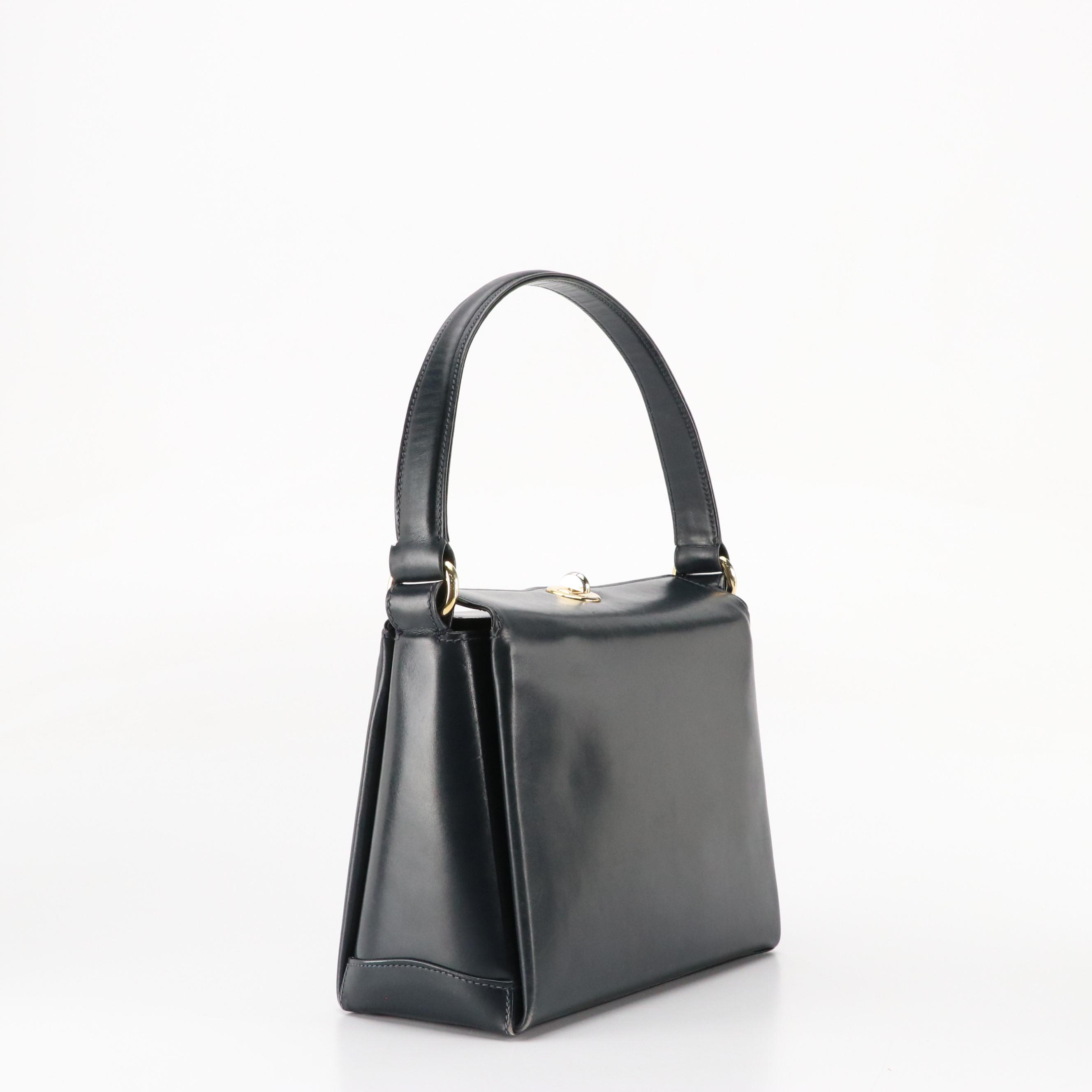 Gucci Turnlock Handbag in Midnight Blue Smooth Leather