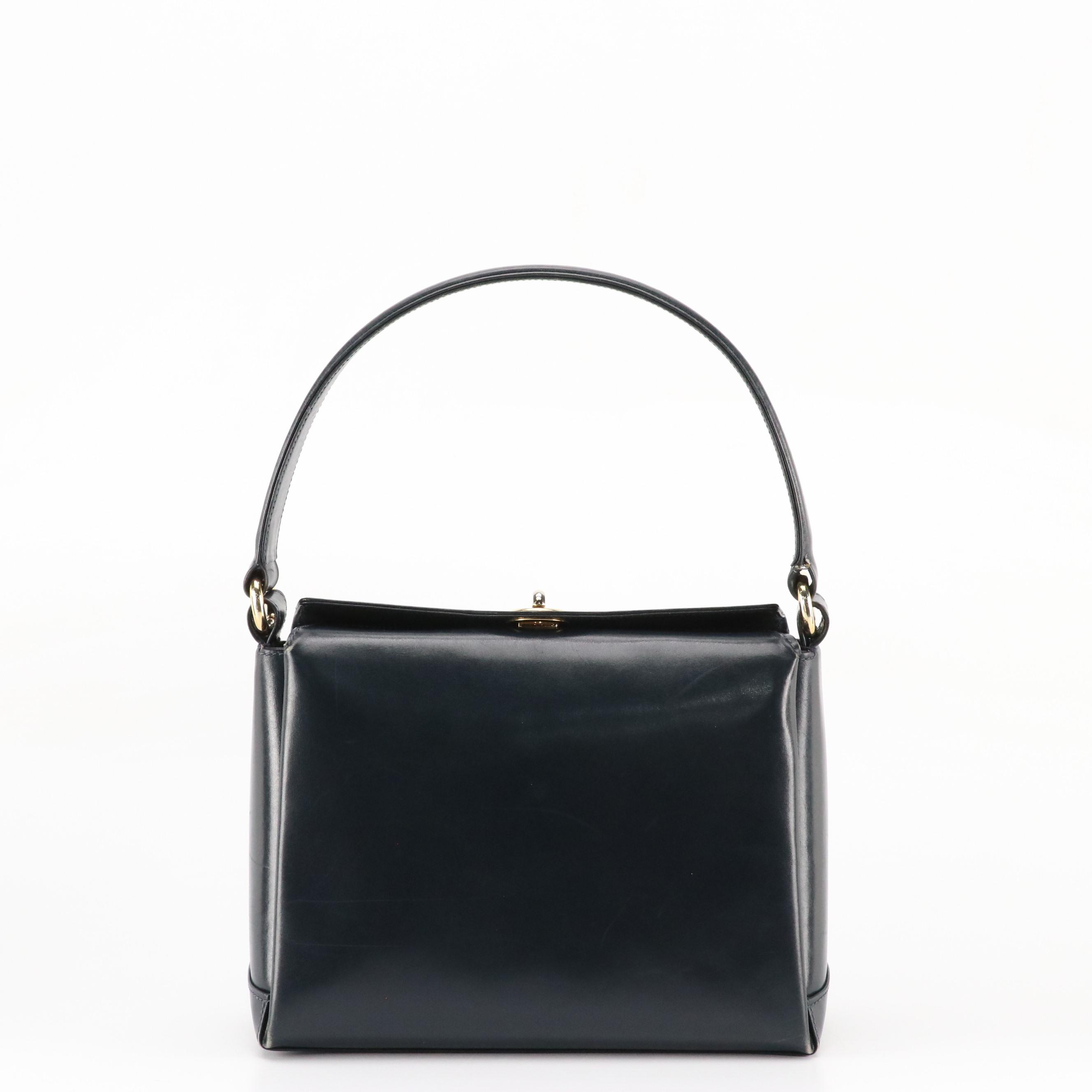 Gucci Turnlock Handbag in Midnight Blue Smooth Leather