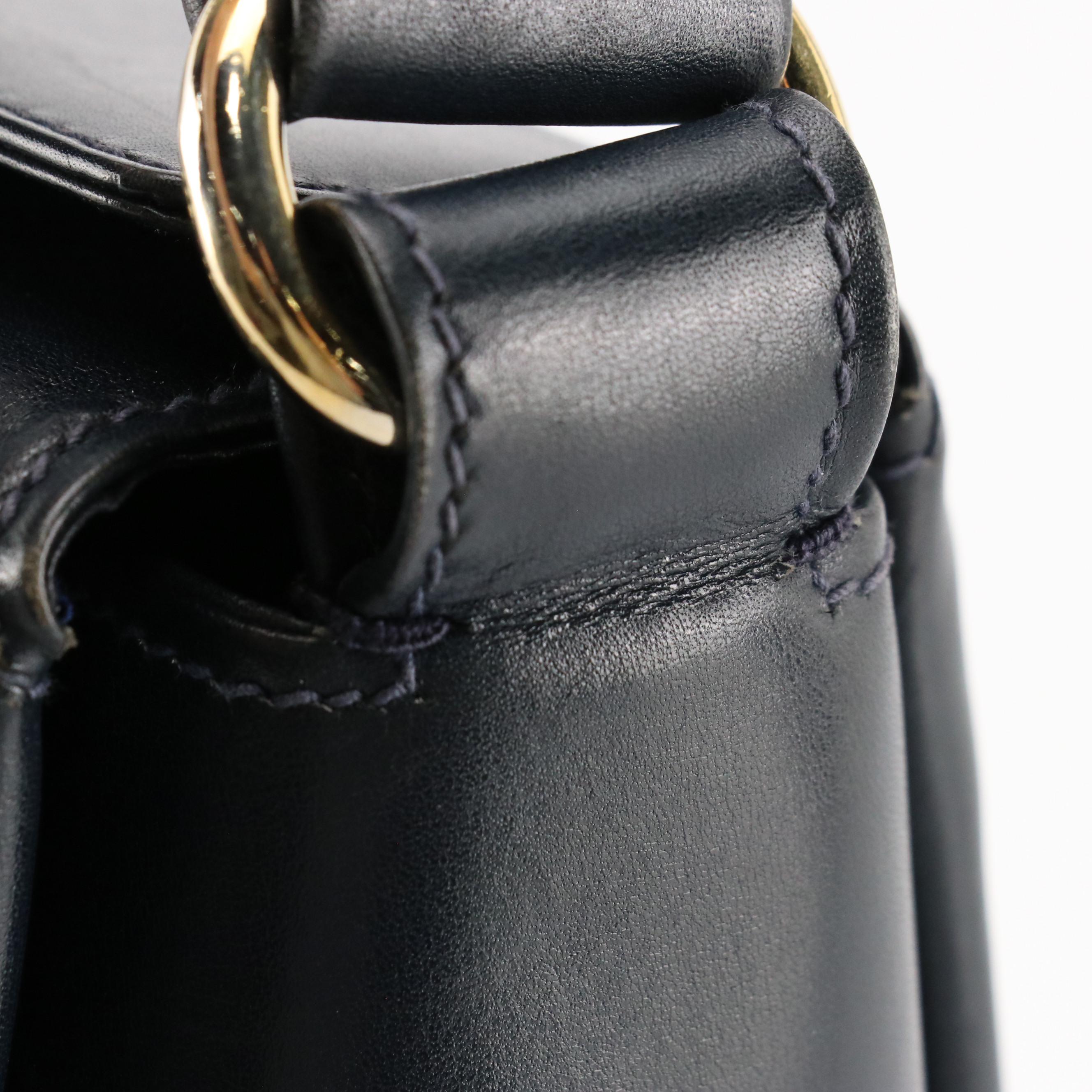 Gucci Turnlock Handbag in Midnight Blue Smooth Leather