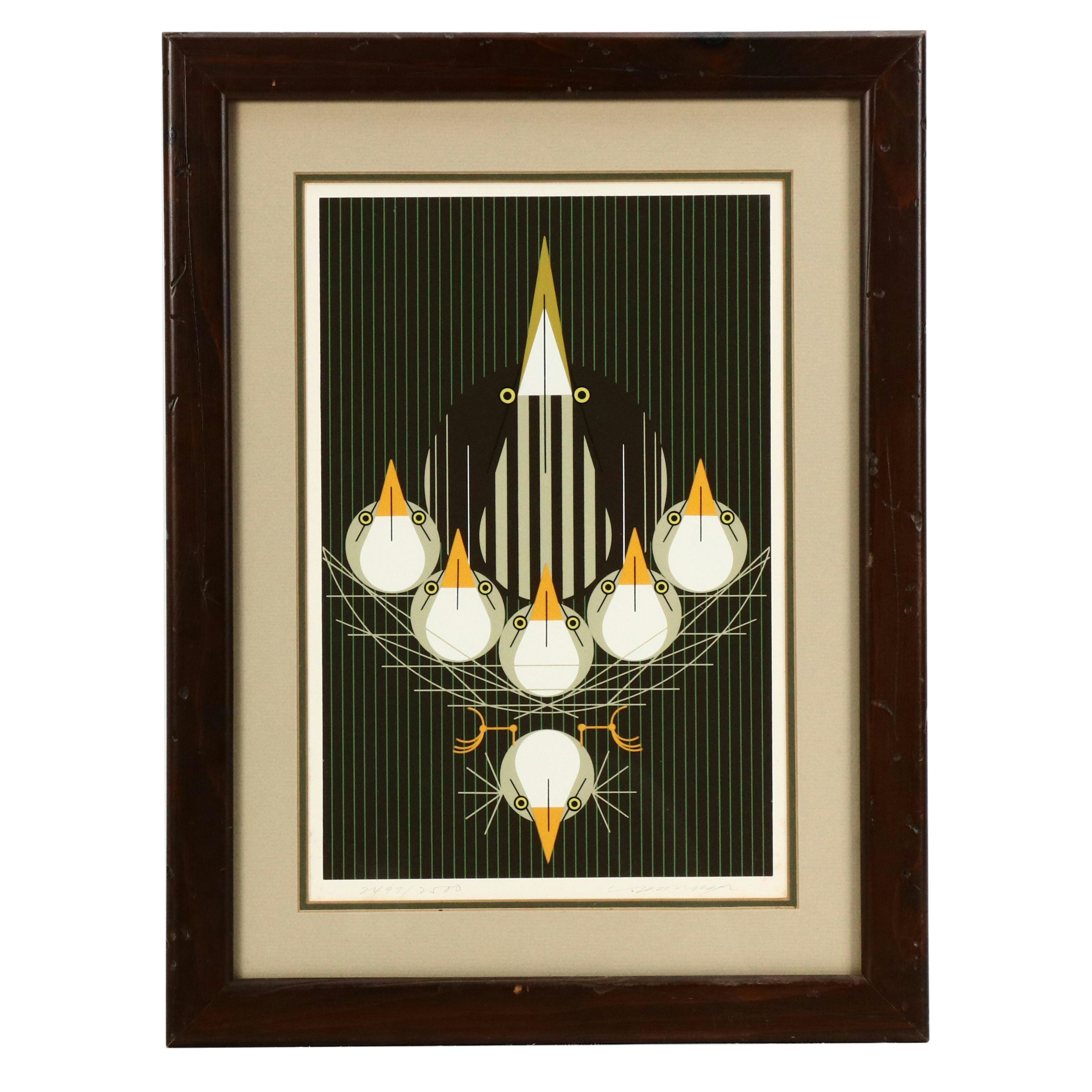 Charley Harper Serigraph "Bittern Suite," 1978