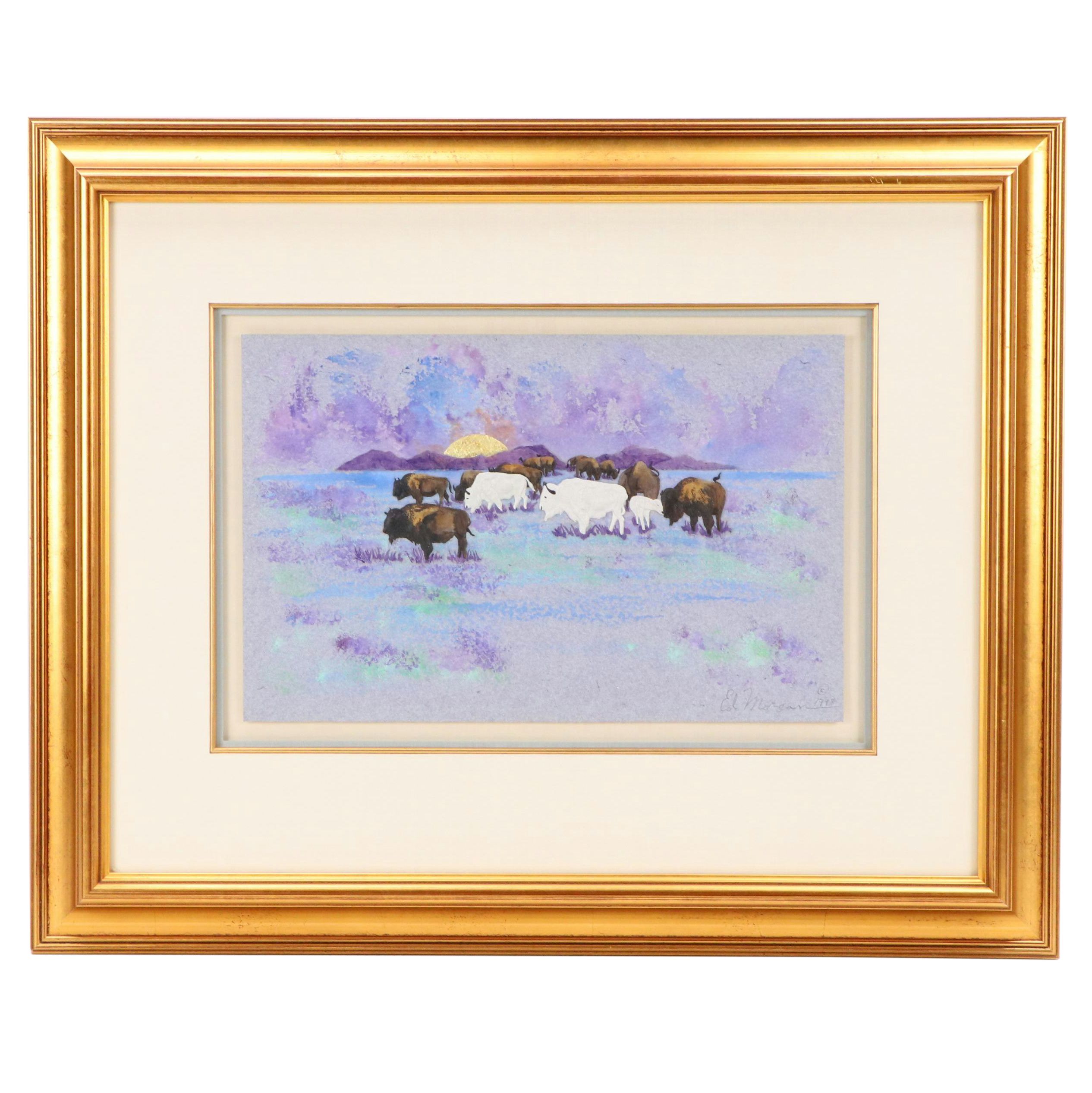 Ed Morgan Hand-Painted Embossed Paper "The Other White Meat," 1998