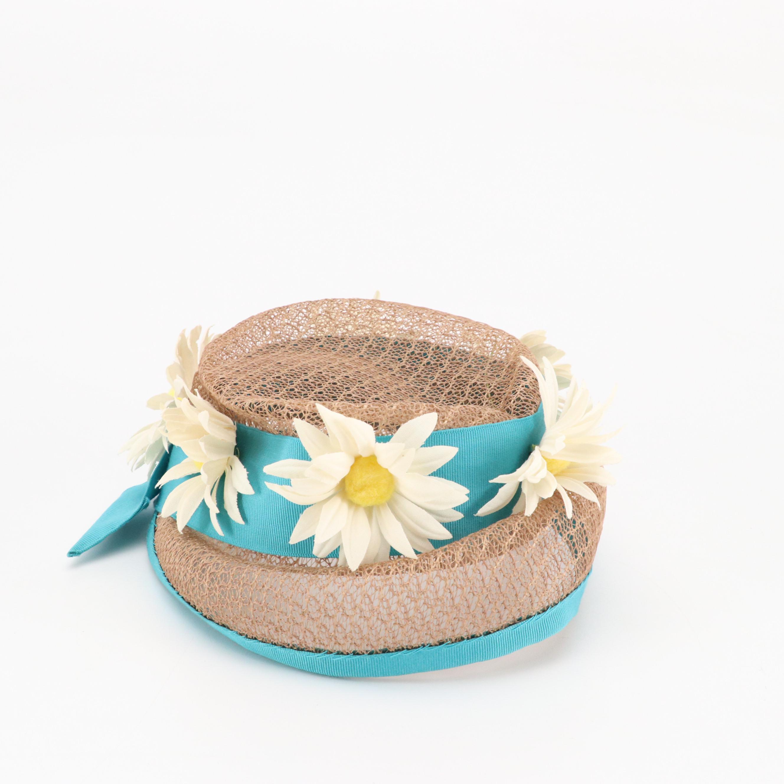 Mr. John Veiled Ribbon Cloche with Other Half-Hats and Pillbox Hats, 1950s