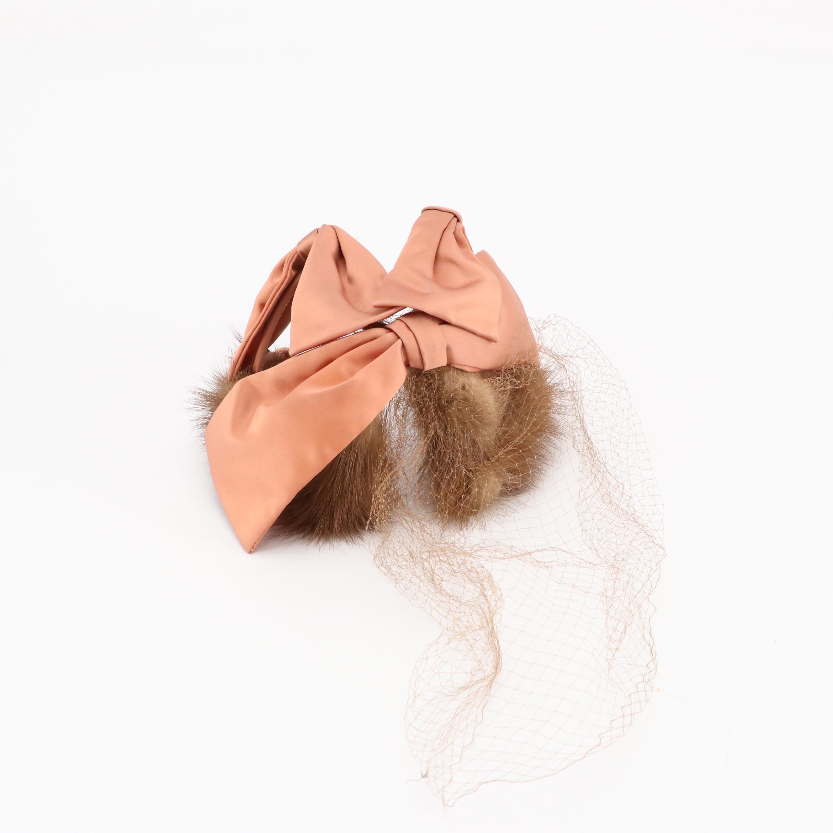 Mr. John Veiled Ribbon Cloche with Other Half-Hats and Pillbox Hats, 1950s