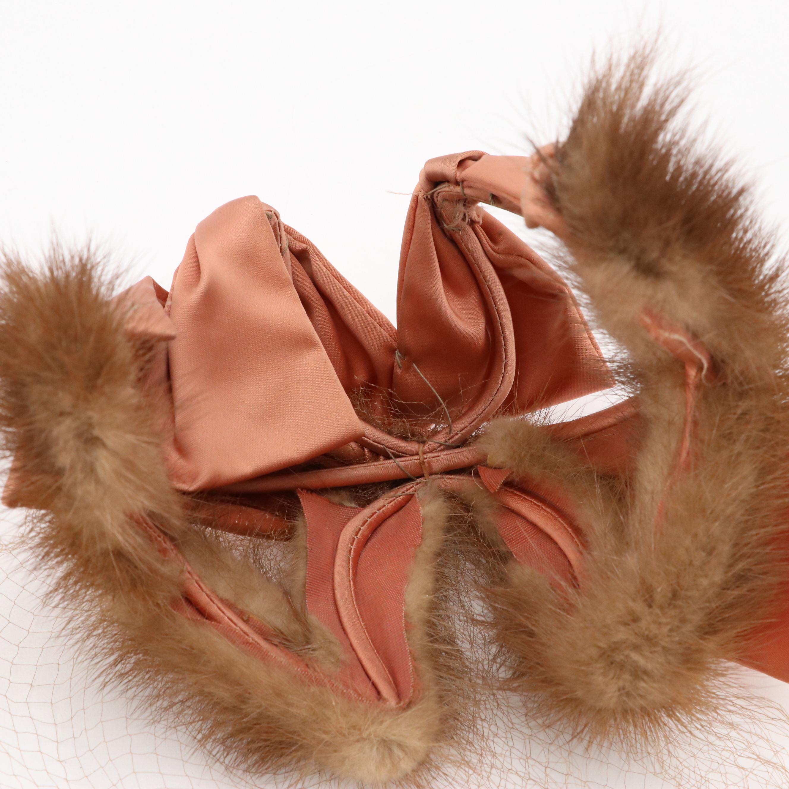 Mr. John Veiled Ribbon Cloche with Other Half-Hats and Pillbox Hats, 1950s