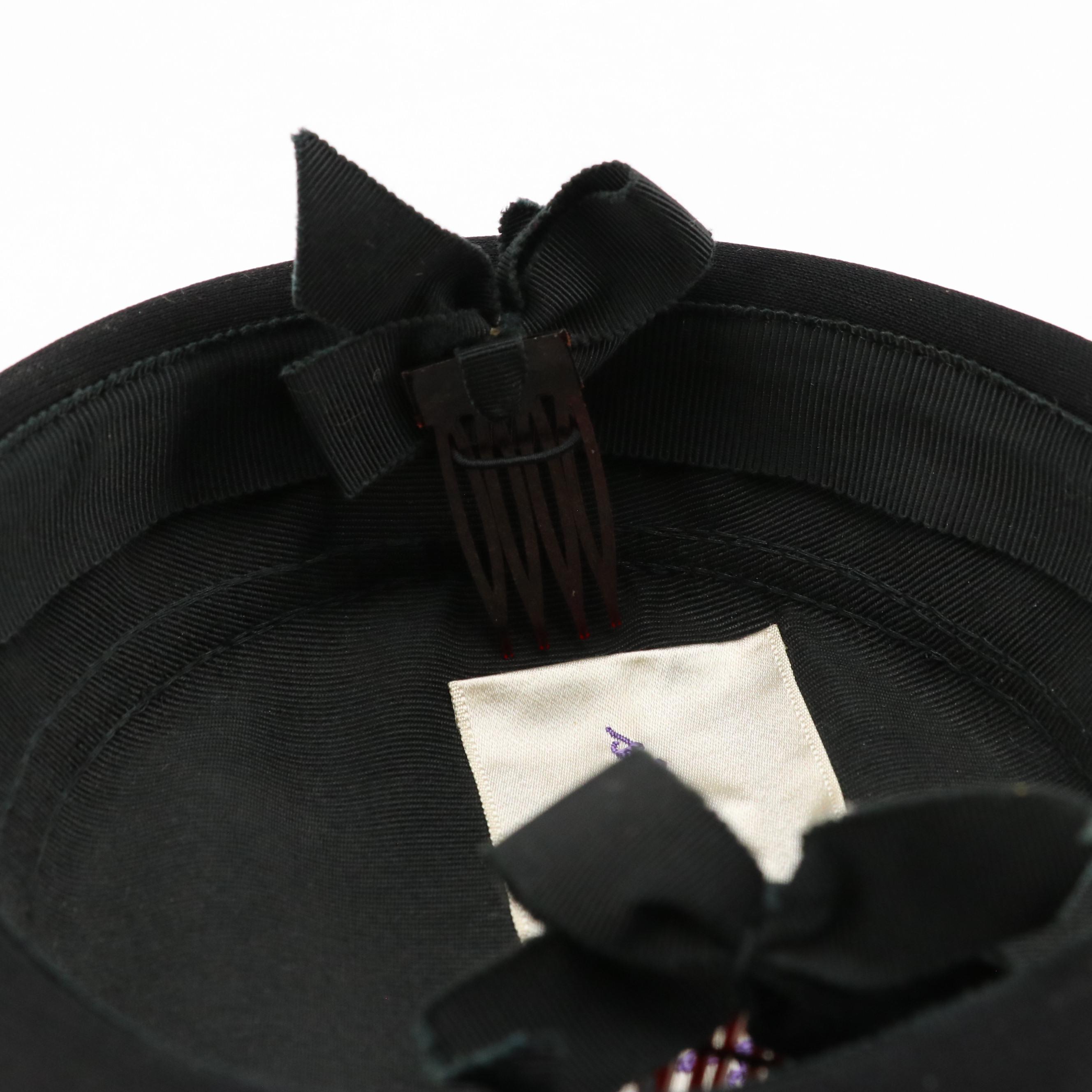 Mr. John Veiled Ribbon Cloche with Other Half-Hats and Pillbox Hats, 1950s