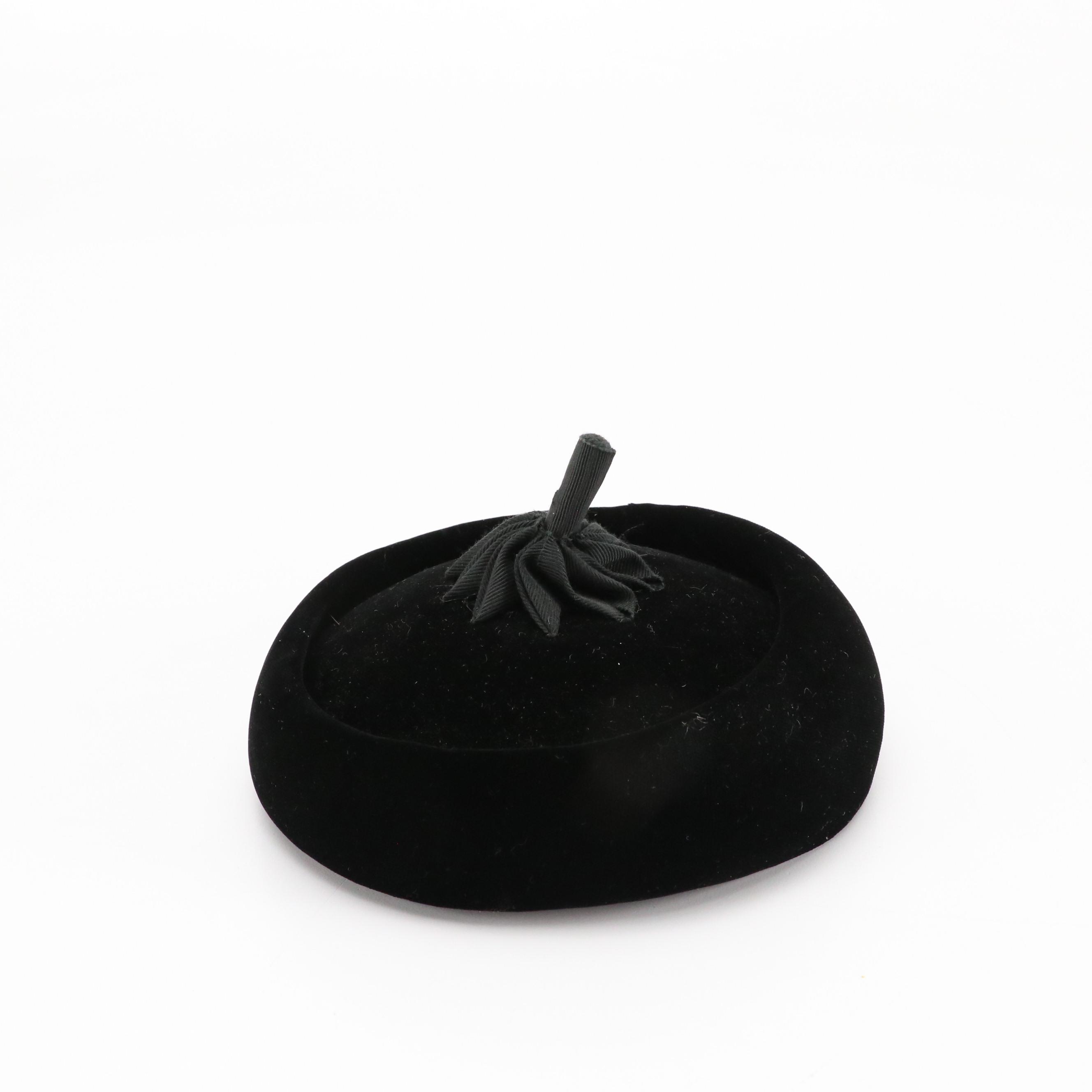 Mr. John Veiled Ribbon Cloche with Other Half-Hats and Pillbox Hats, 1950s