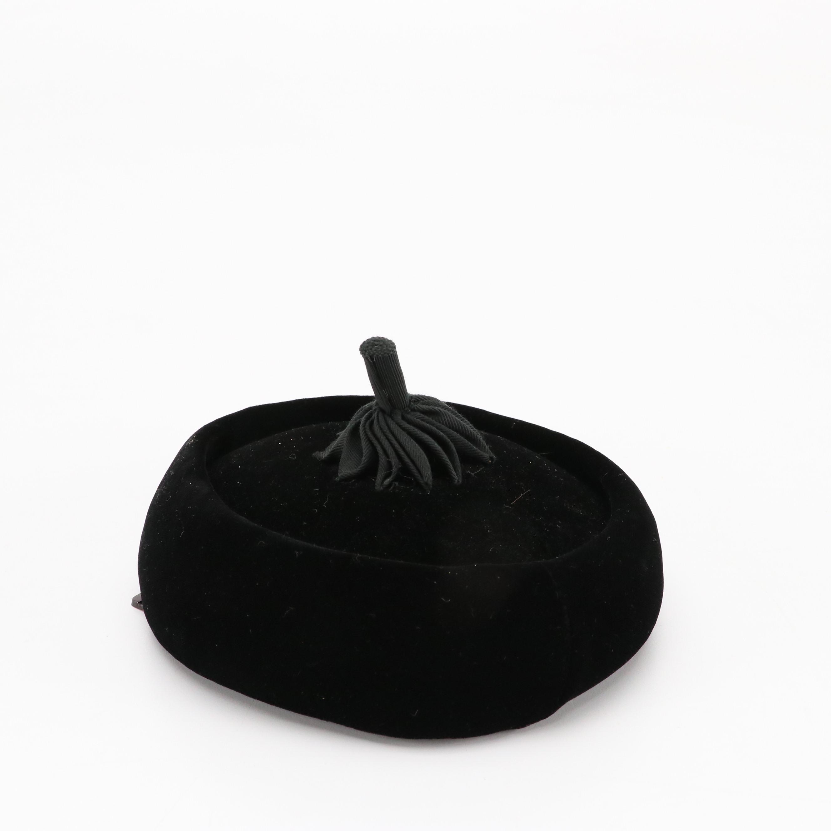 Mr. John Veiled Ribbon Cloche with Other Half-Hats and Pillbox Hats, 1950s