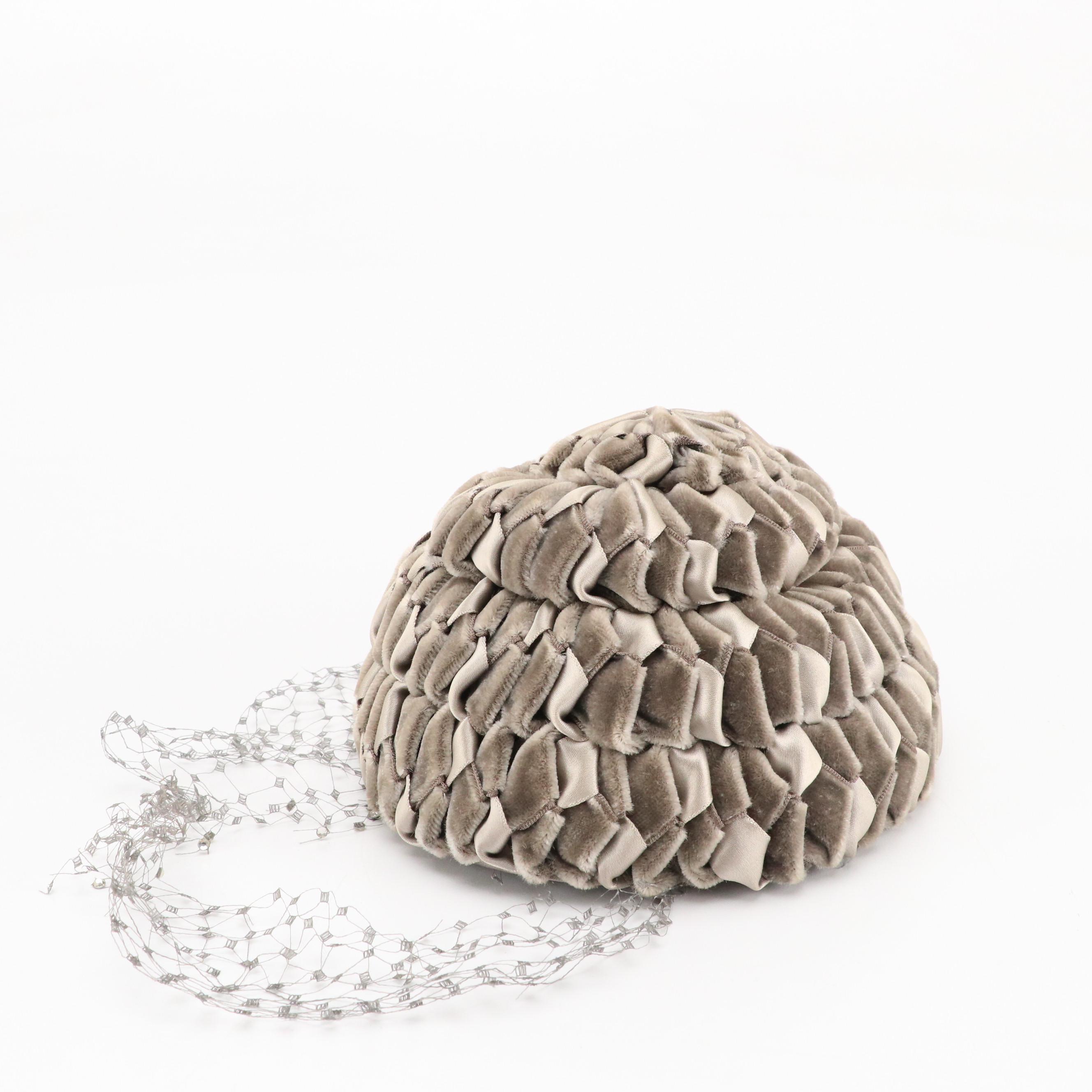 Mr. John Veiled Ribbon Cloche with Other Half-Hats and Pillbox Hats, 1950s