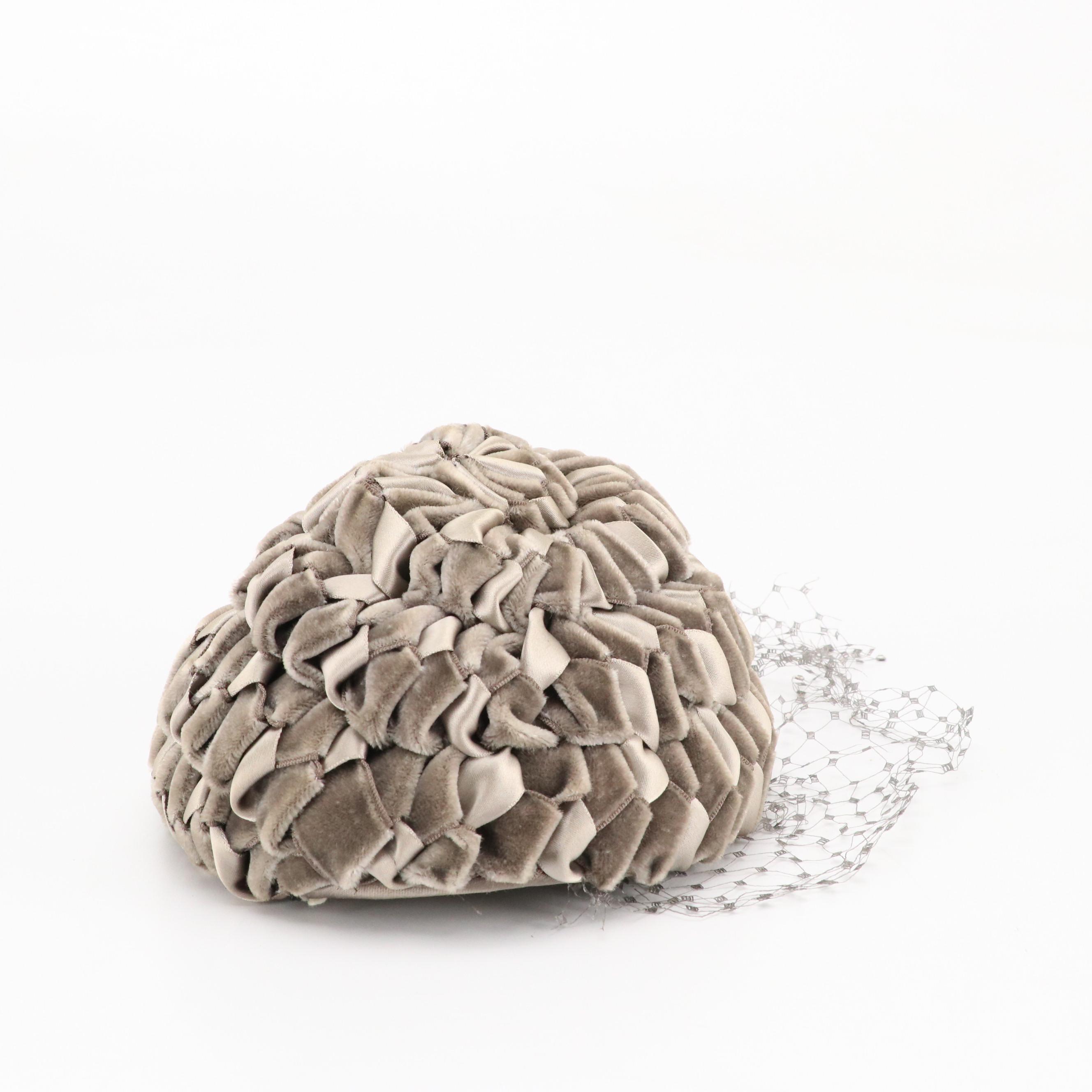 Mr. John Veiled Ribbon Cloche with Other Half-Hats and Pillbox Hats, 1950s