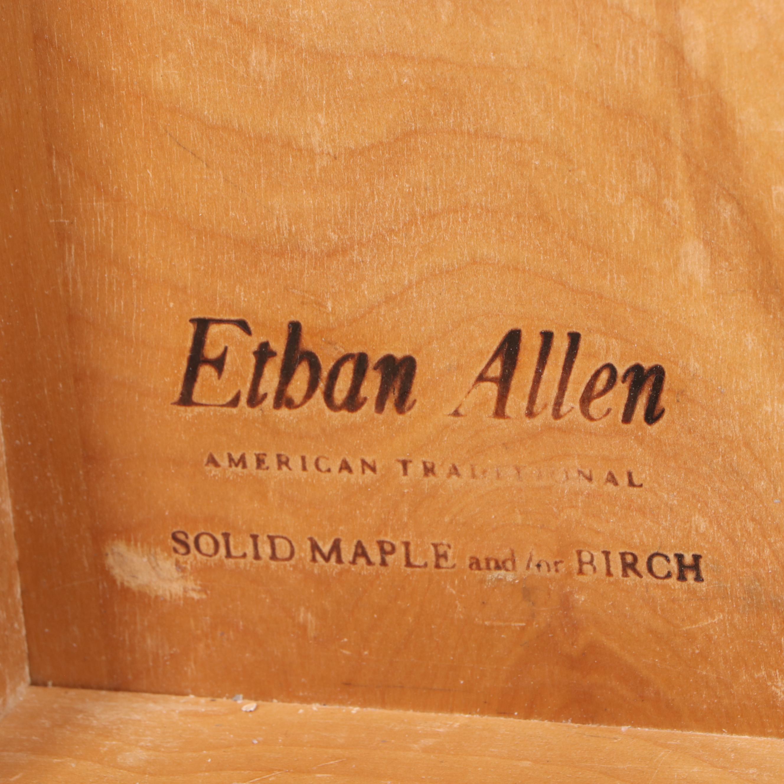 Pair of Ethan Allen "American Traditional" Maple and Birch Single-Drawer Stands